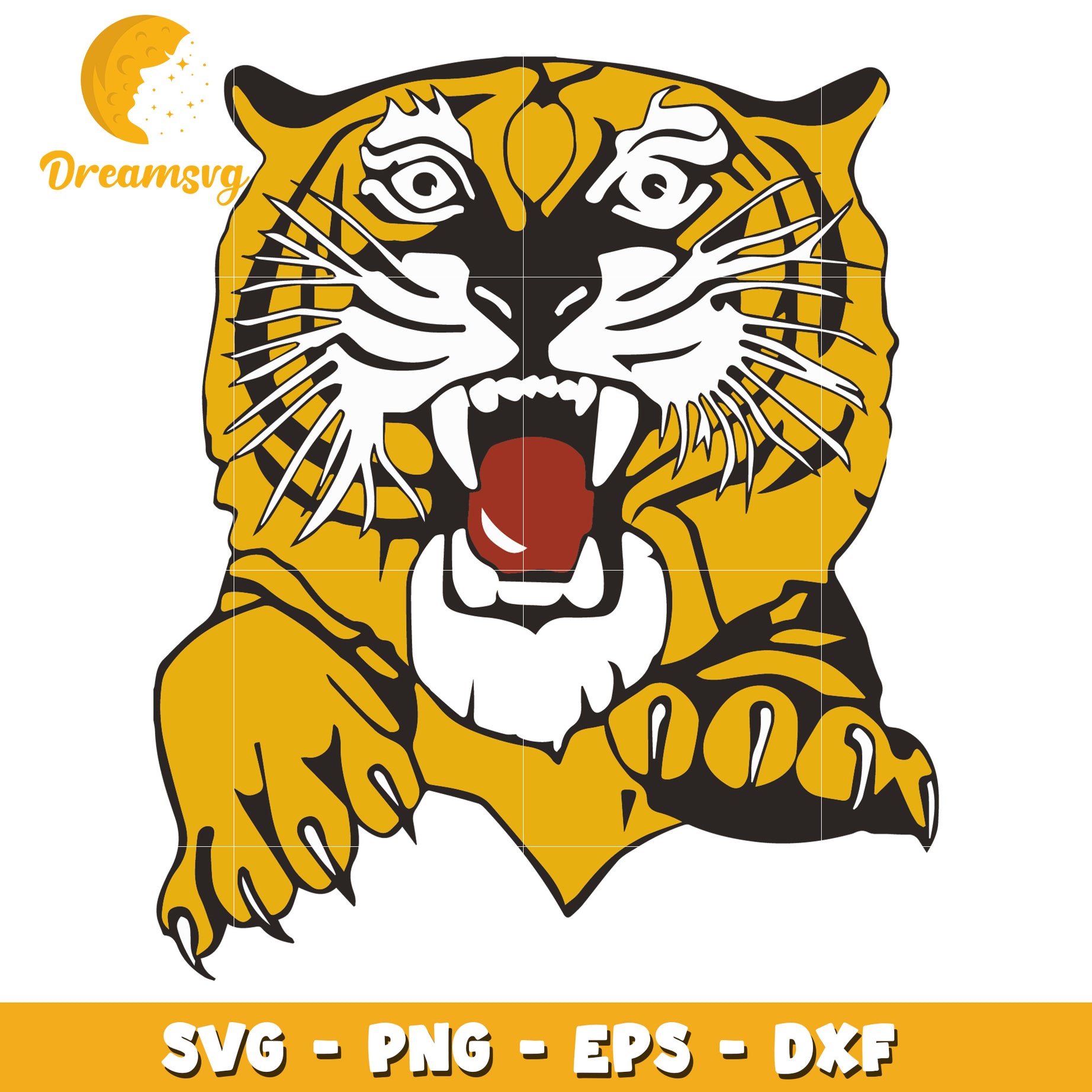 Fierce Tiger Head SVG Graphic for Cutting Machines and Crafts