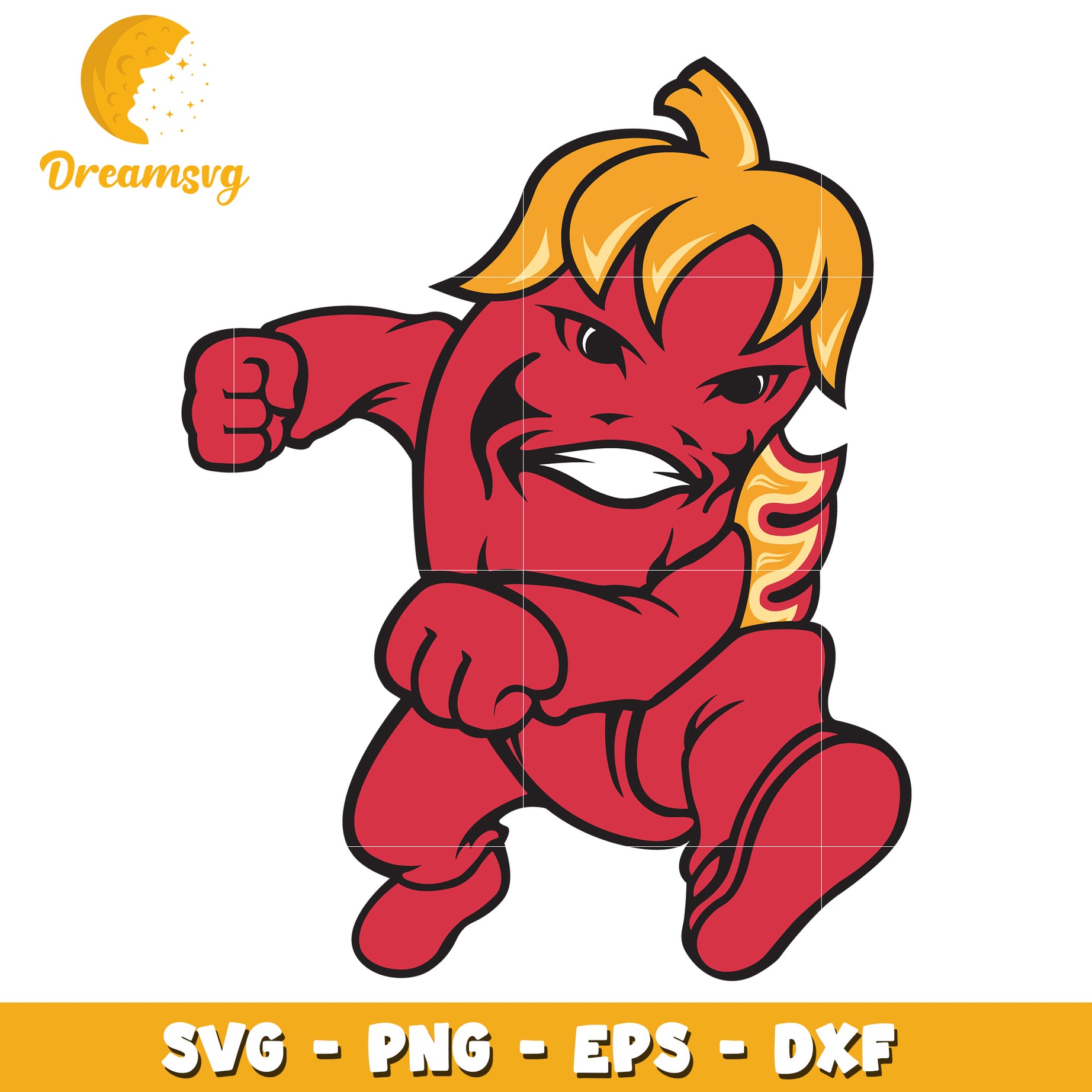 Fiery Chili Pepper Mascot SVG PNG EPS DXF