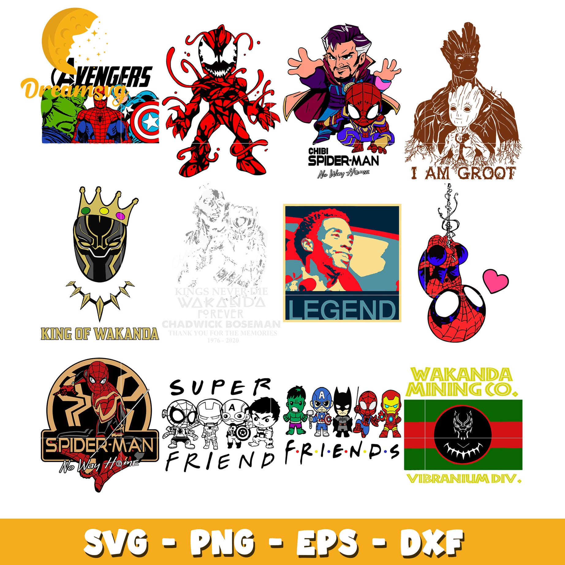 Avengers supper friends bundle svg, marvel comics​ svg