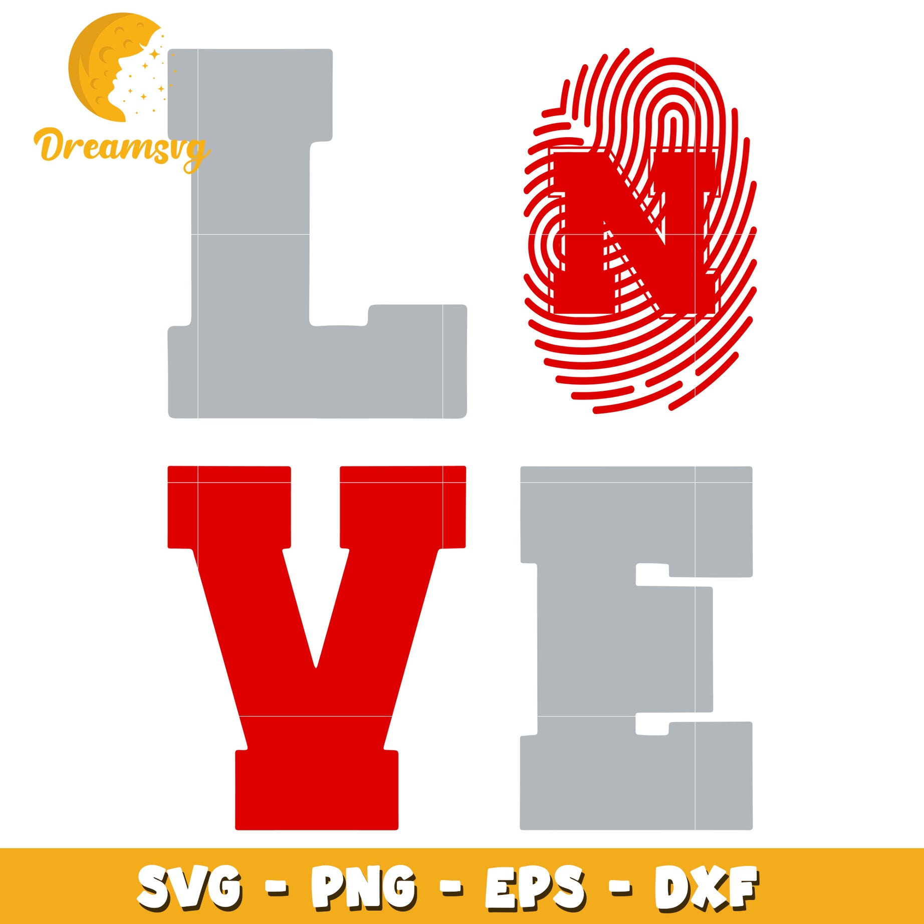 Fingerprint Love SVG Cut Files