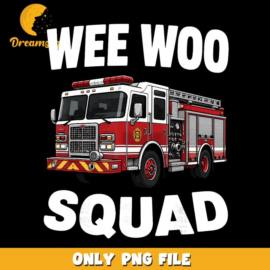 Fire Truck PNG, Wee Woo Squad, Cartoon Art PNG
