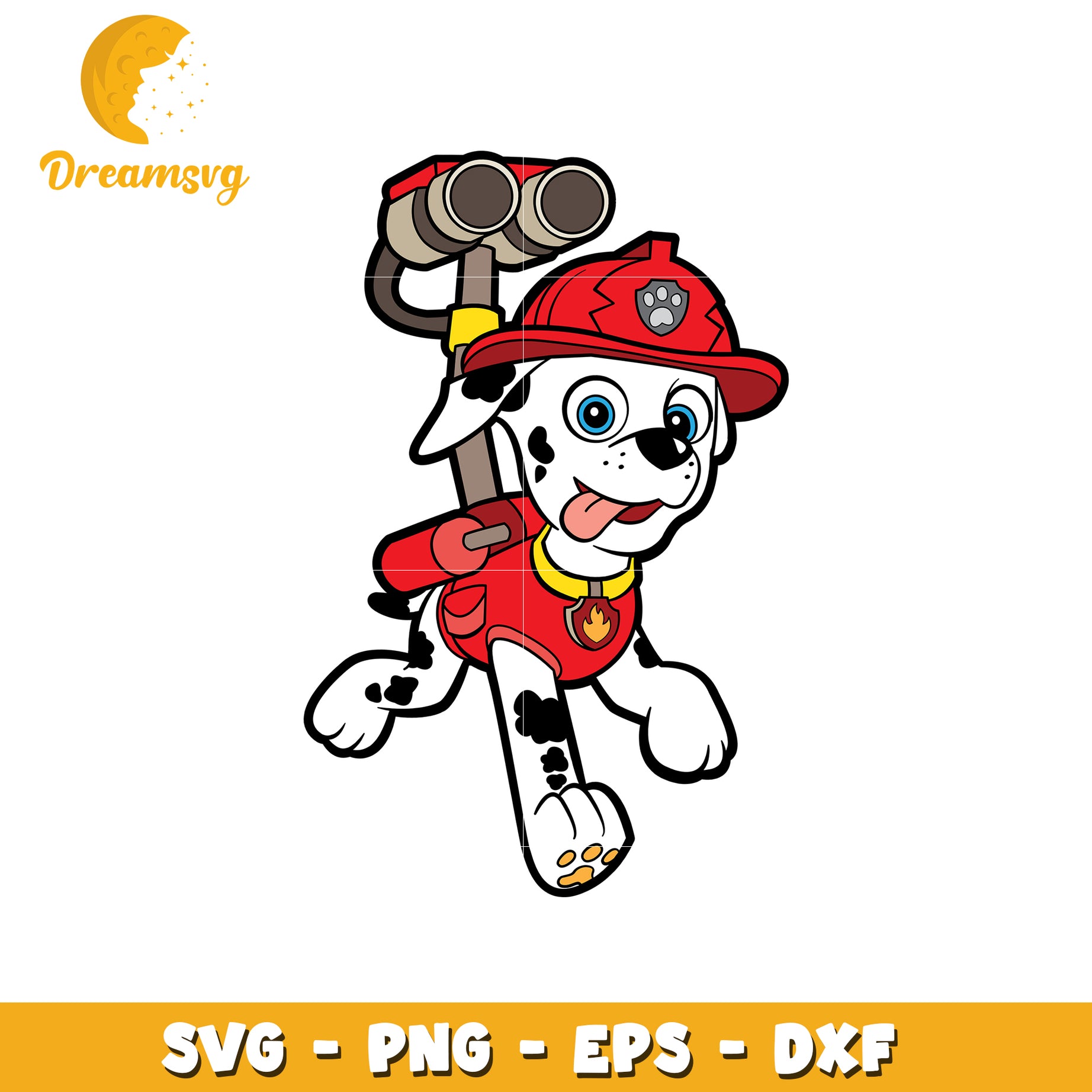 Firefighter Dog Character SVG Clipart for Kids Crafts