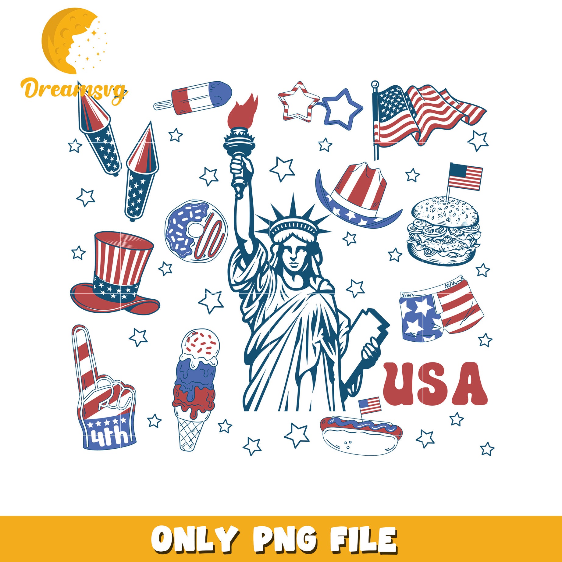 Fireworks doodle png, hand drawn fireworks png, july 4th doodle pn