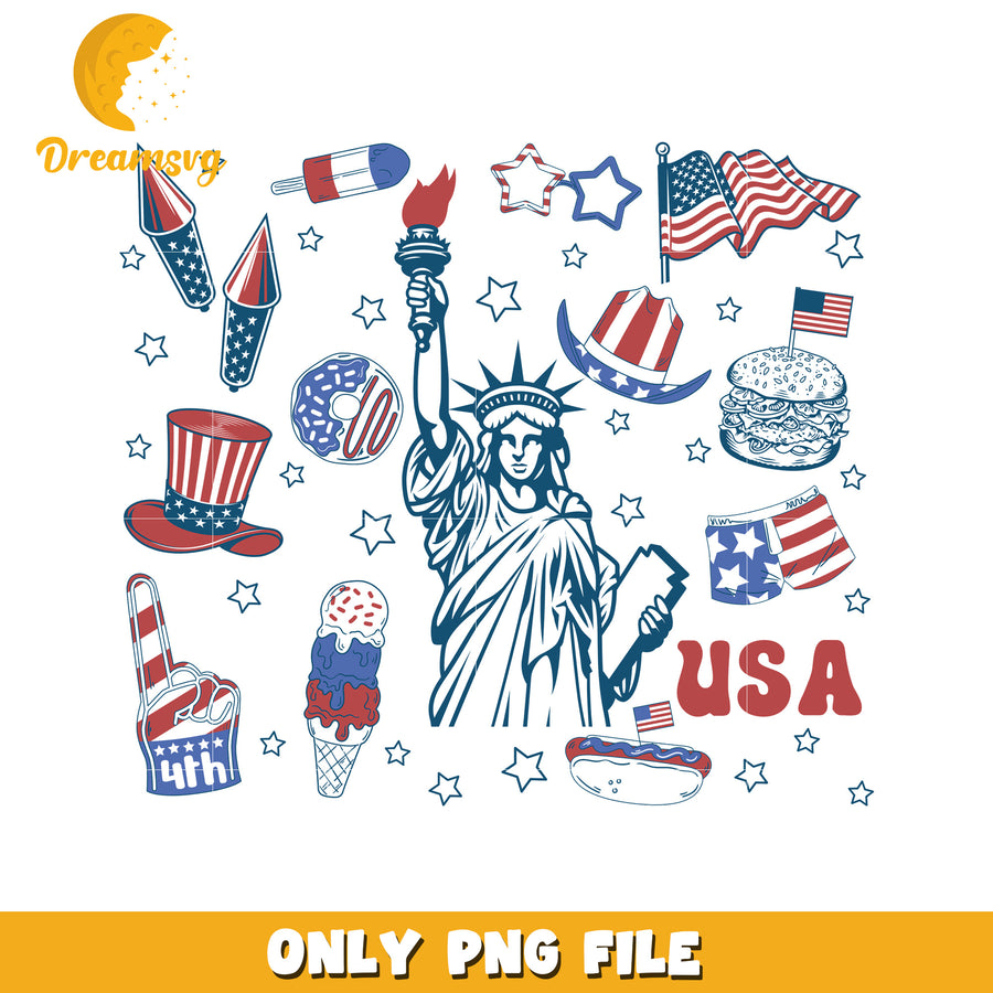 Fireworks doodle png, hand drawn fireworks png, july 4th doodle pn