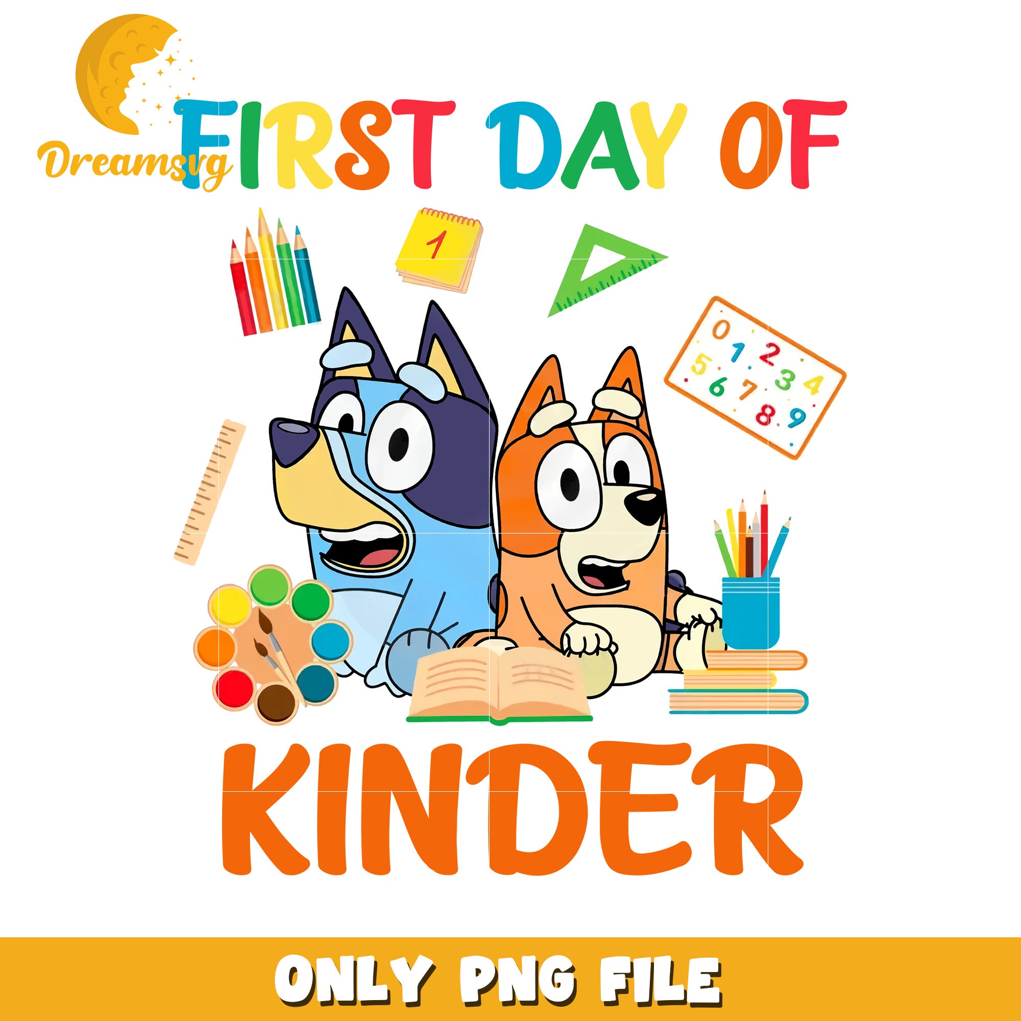 First day of kinder grade png, cartoon characters png, bluey png