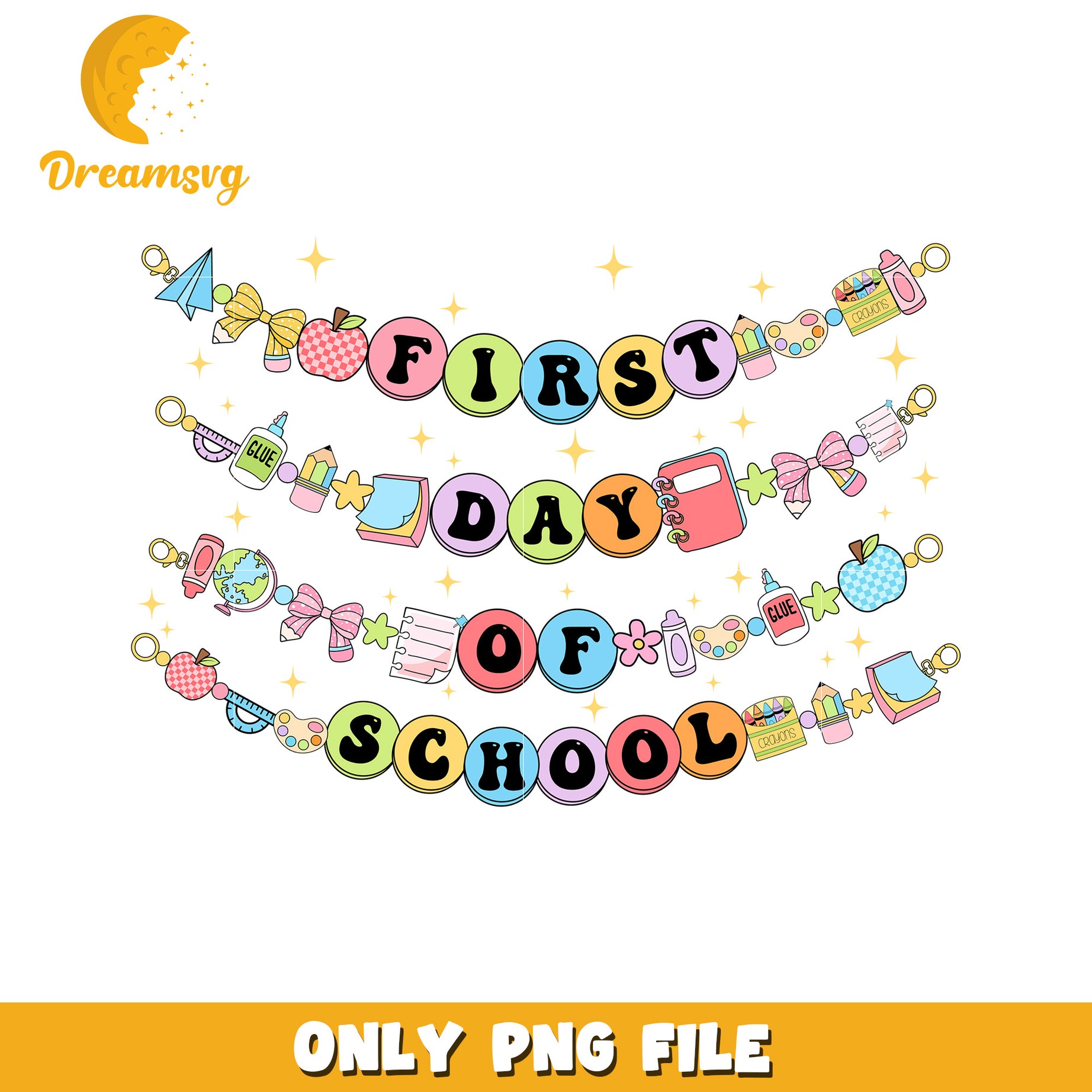 First day of school png, back to school png, school supplies png