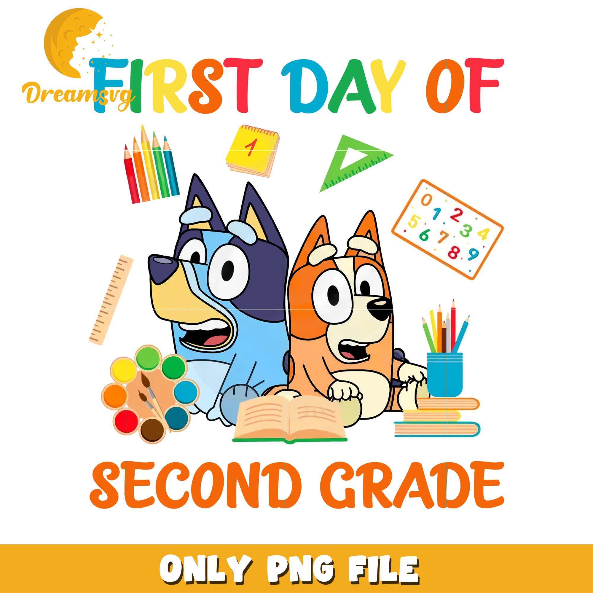 First day of second grade png, cartoon characters png, bluey png ...