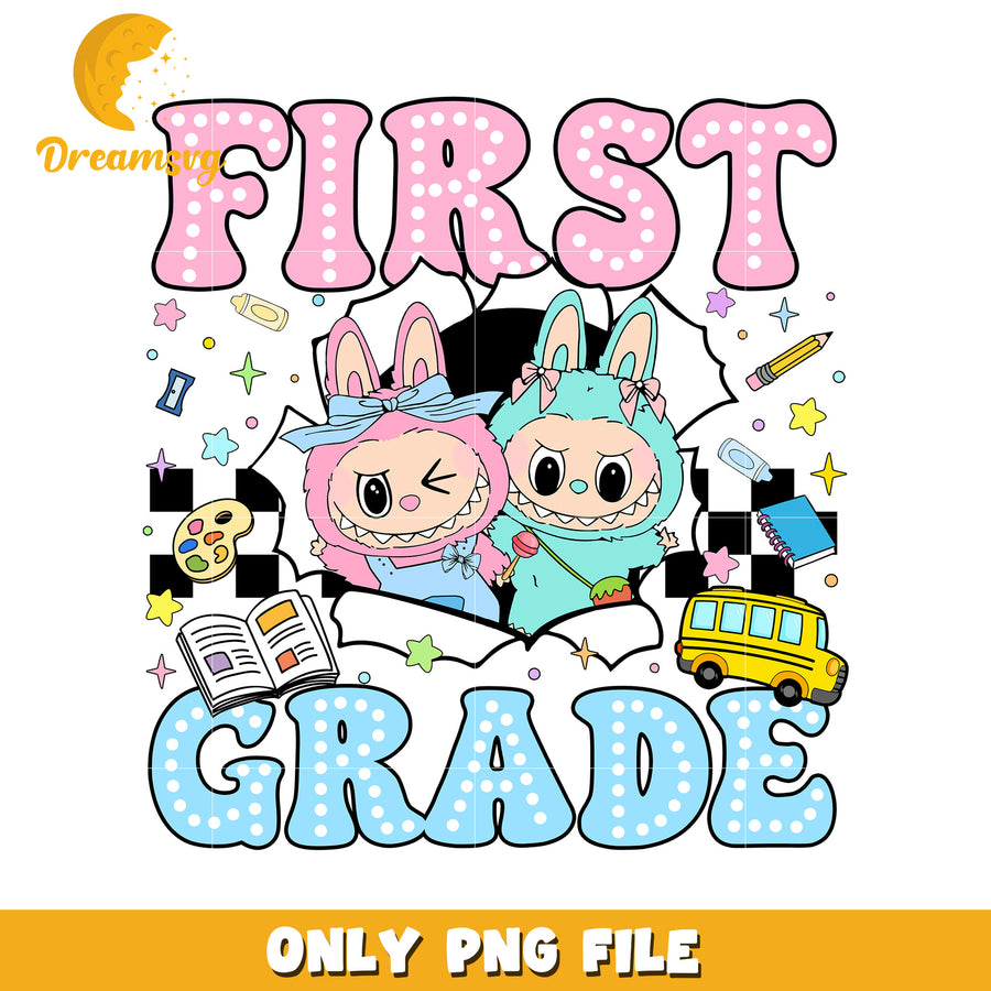 First grade labubu png, have a seat labubu​ png, labubu doll png