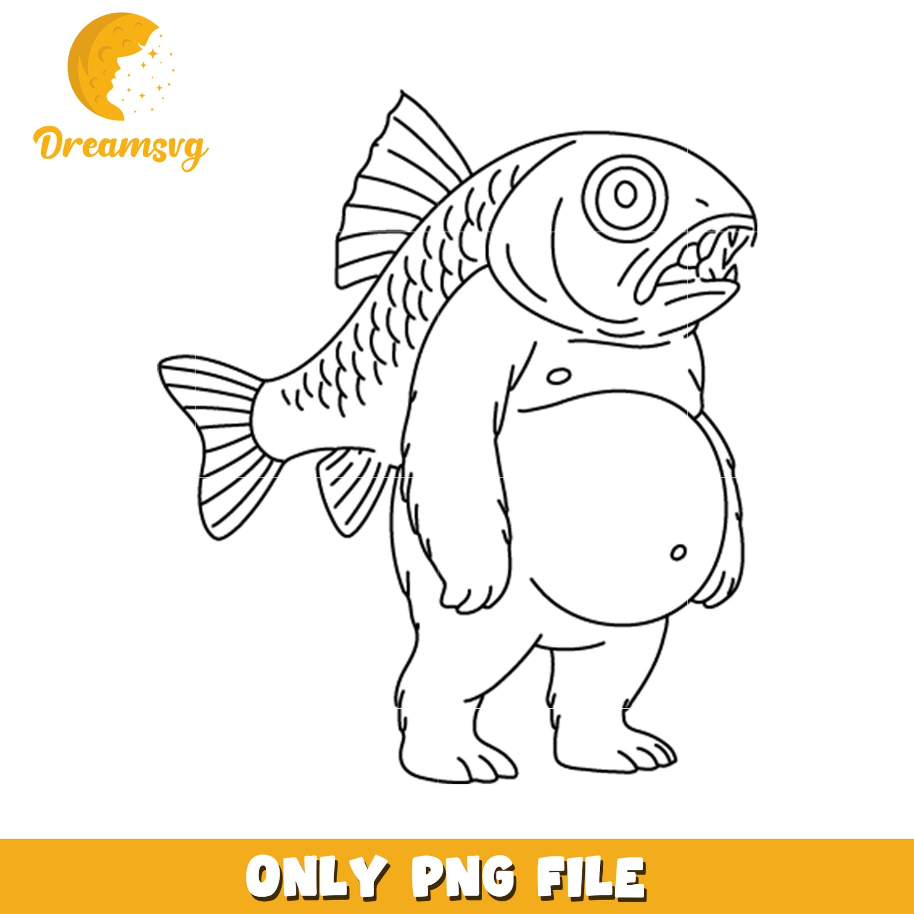 Fish brainrot black and white png, funny brainrot png, brainrot toys png