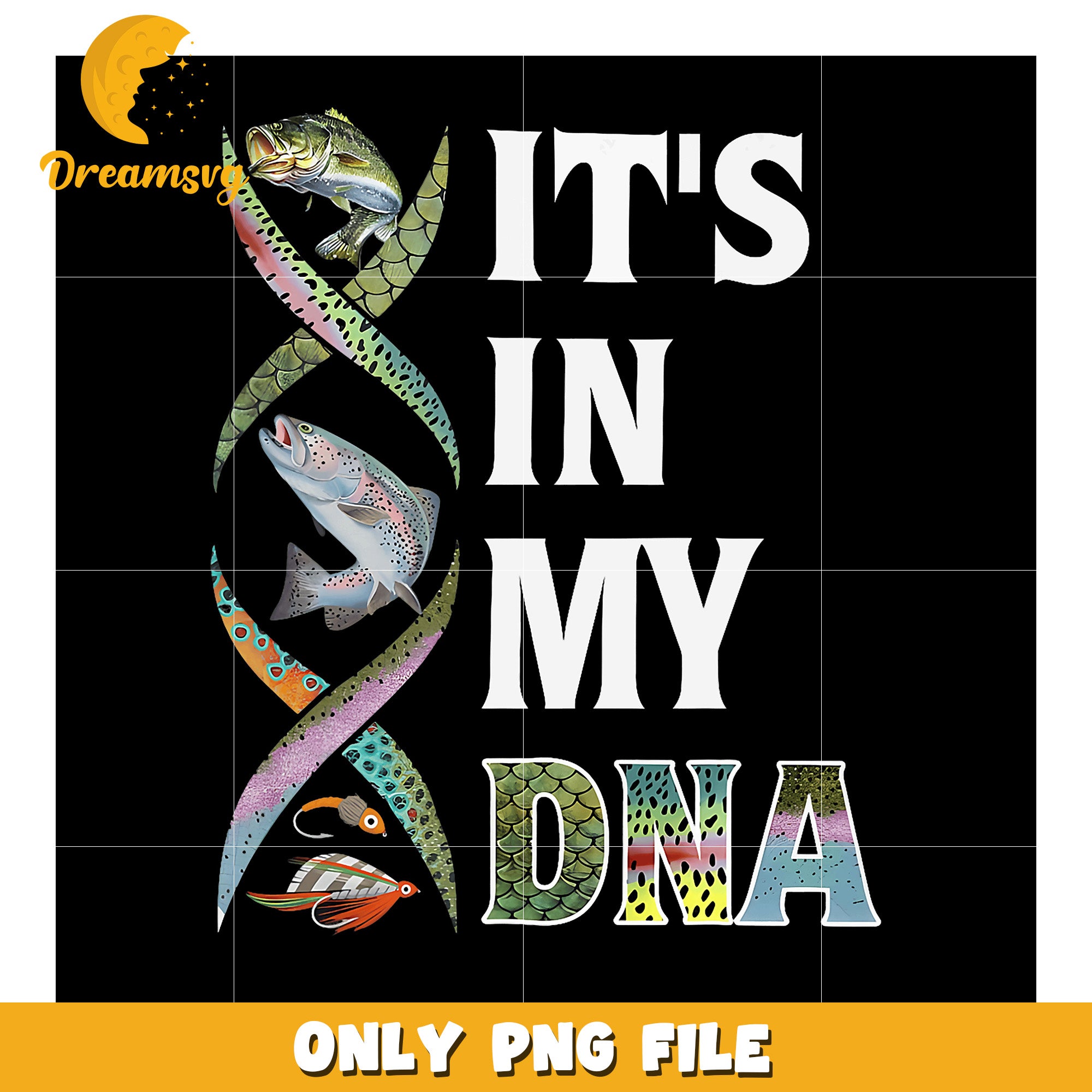 Fishing DNA PNG Its In My Genes Design