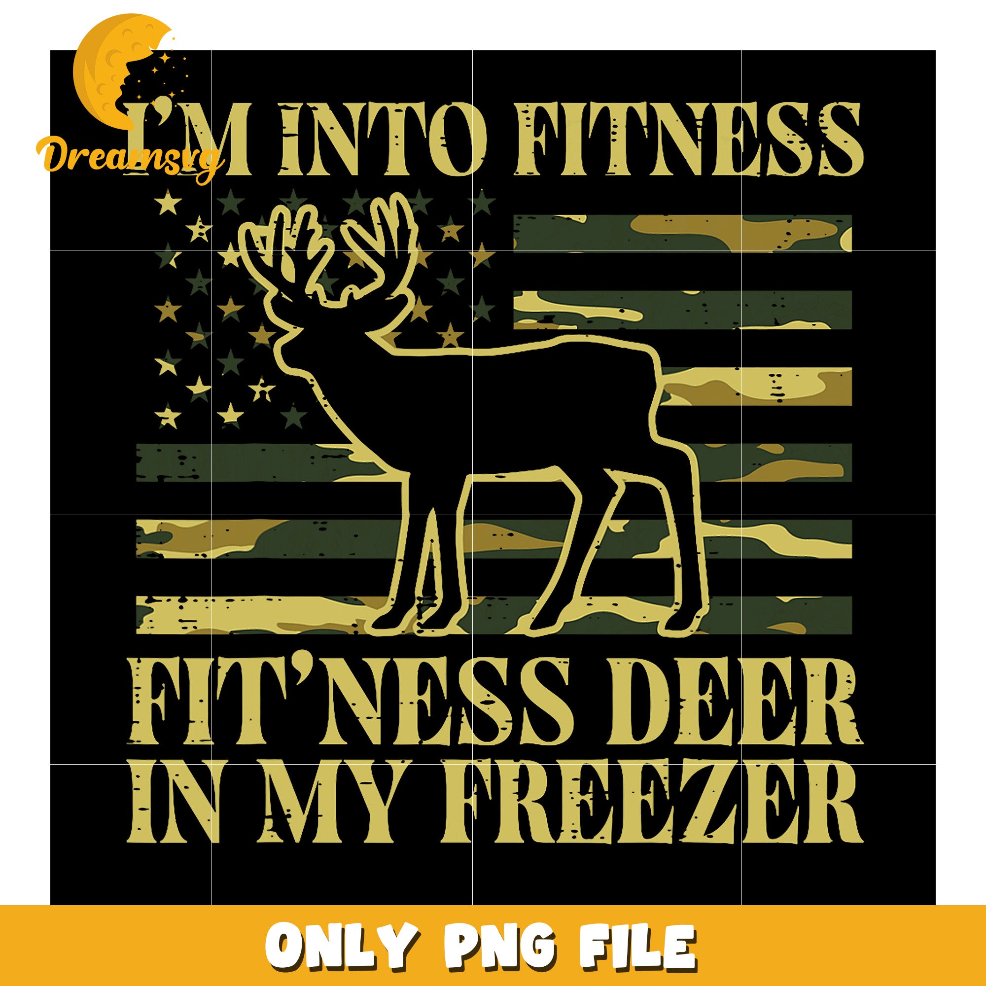 Fitness Deer Camo PNG Sublimation