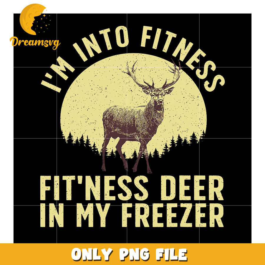 Fitness Deer Freezer PNG Design