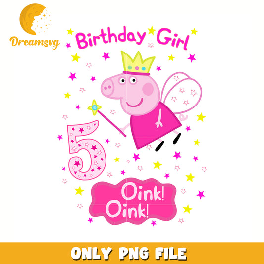 Five birthday girl png, peppa pig cartoon png, peppa pig png