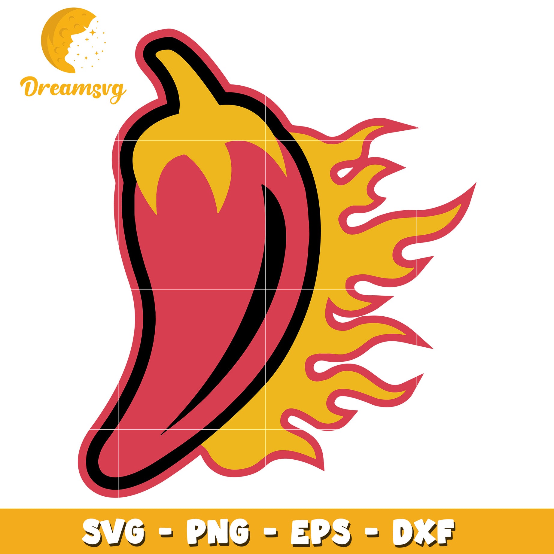 Flaming Hot Pepper SVG PNG EPS DXF