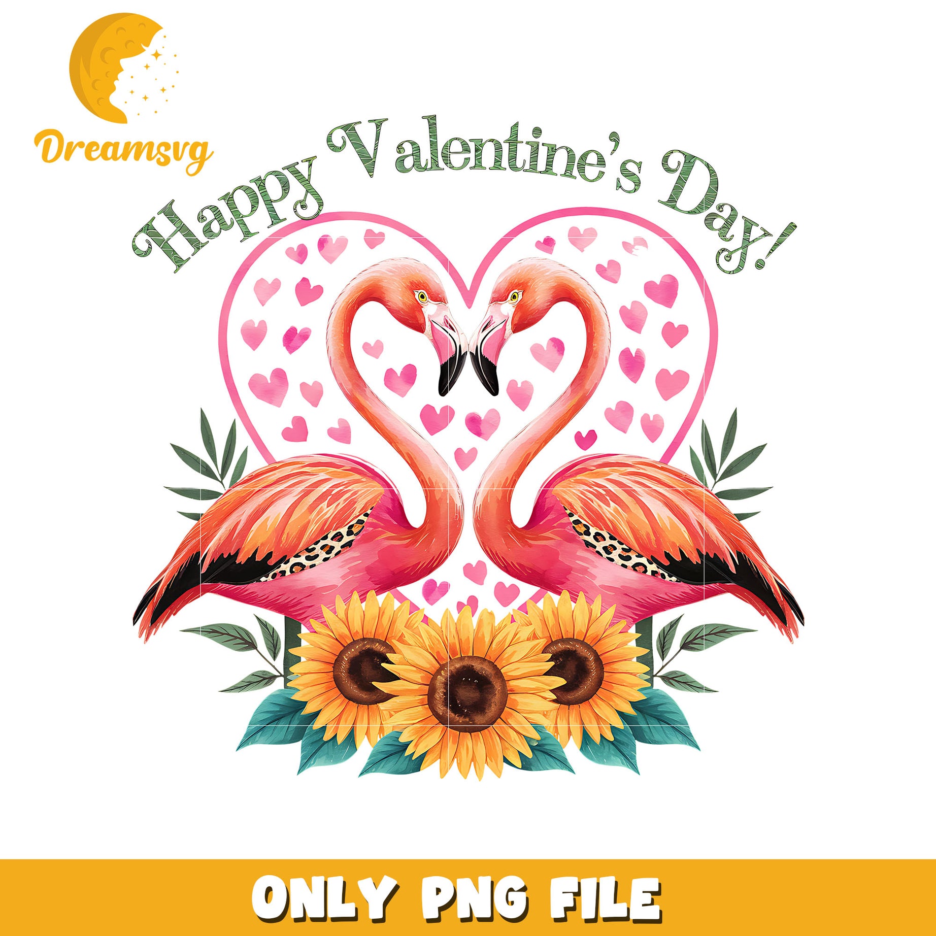 Flamingo happy valentine's day png, happy valentine's day png