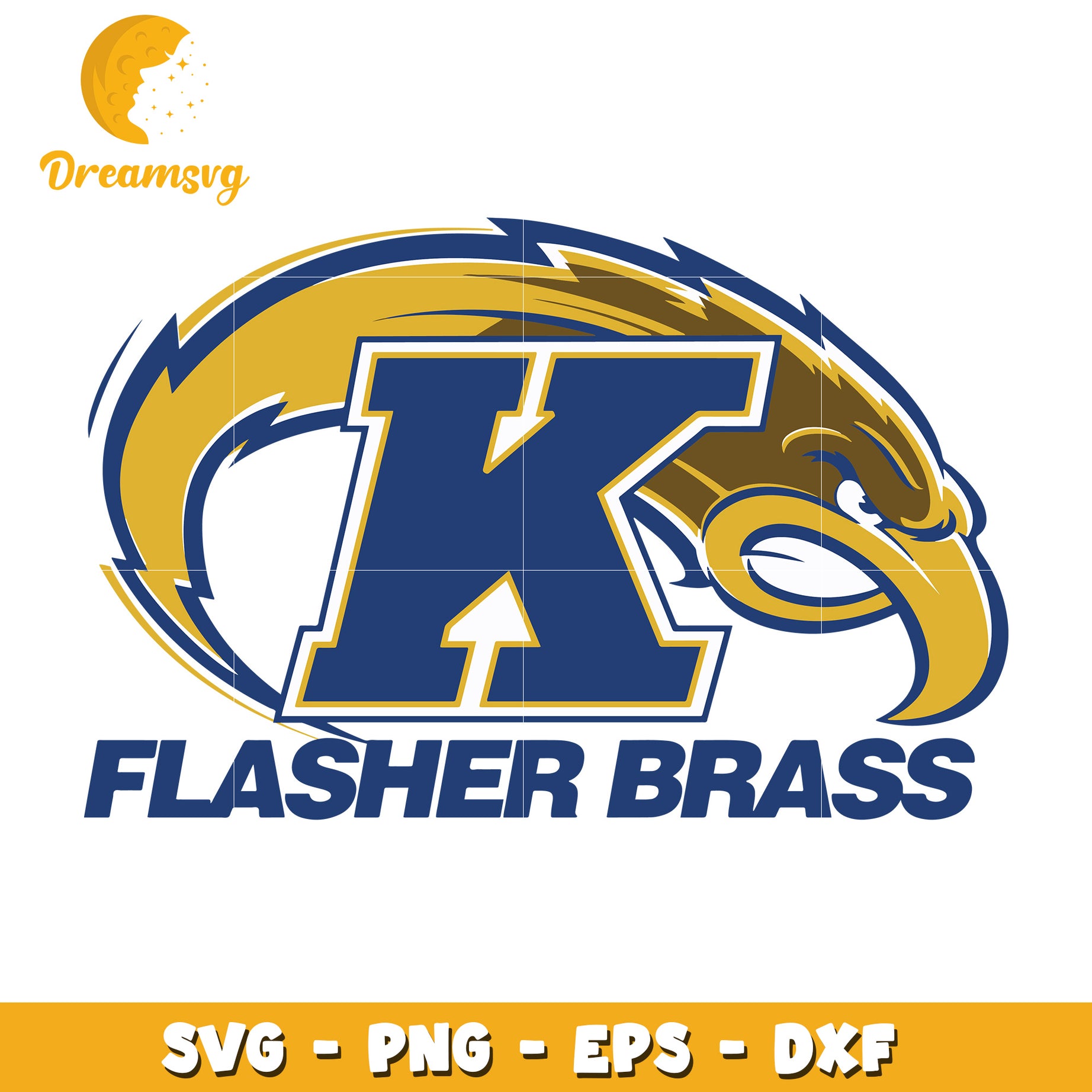 Flash Brass Eagle K SVG PNG EPS DXF