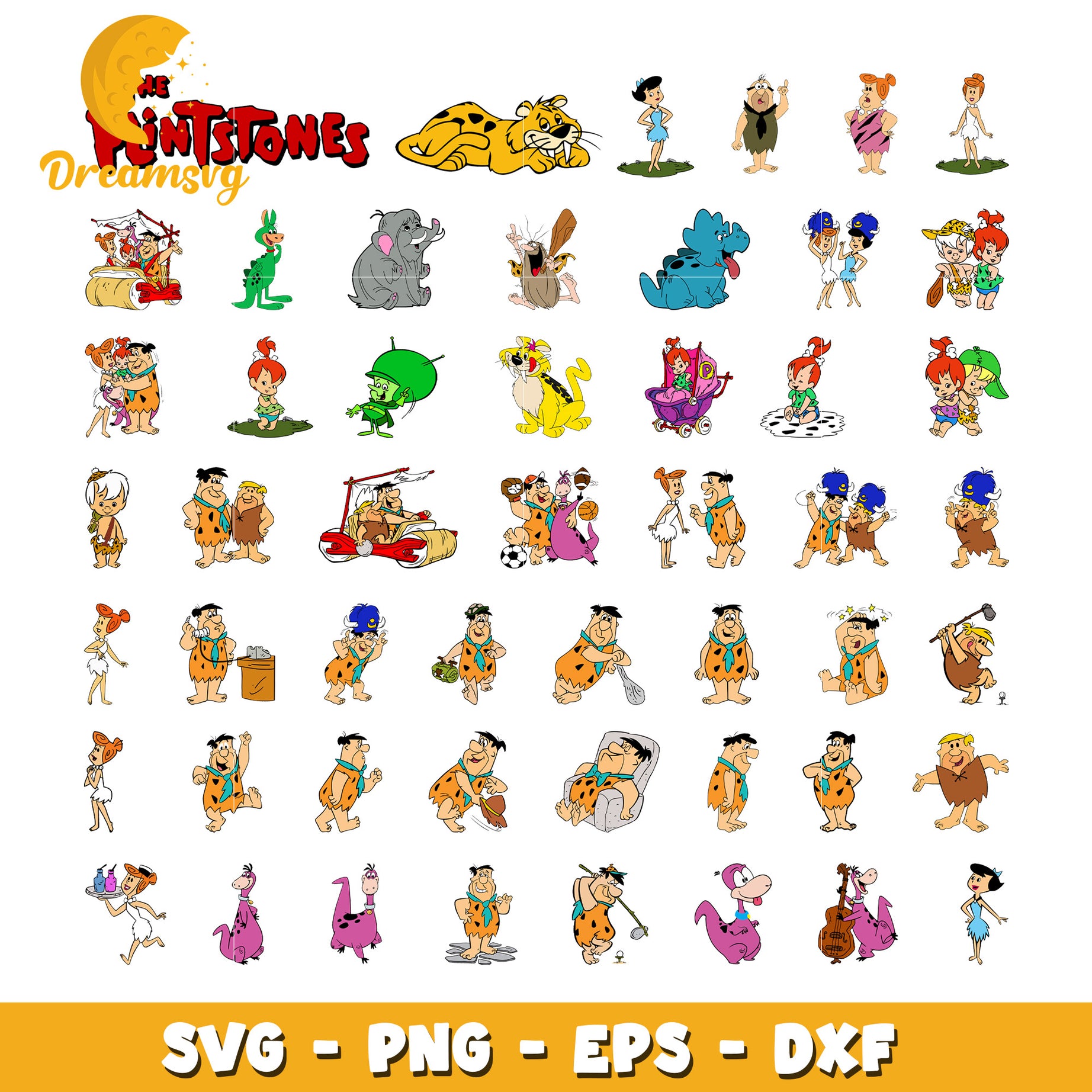 The flintstones characters bundle svg, the flintstones cartoon​ svg