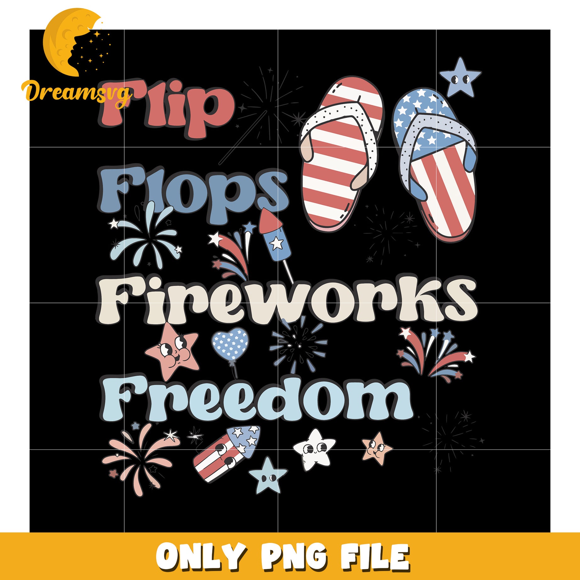 Flip flop fireworks png, summer celebration png, beach party png