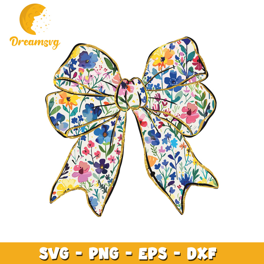 Floral Bow SVG PNG EPS DXF Cut File