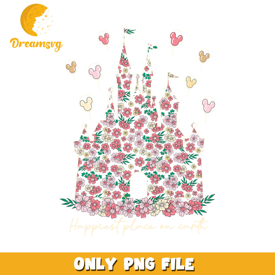 Floral Castle Design PNG for Happiest Place on Earth