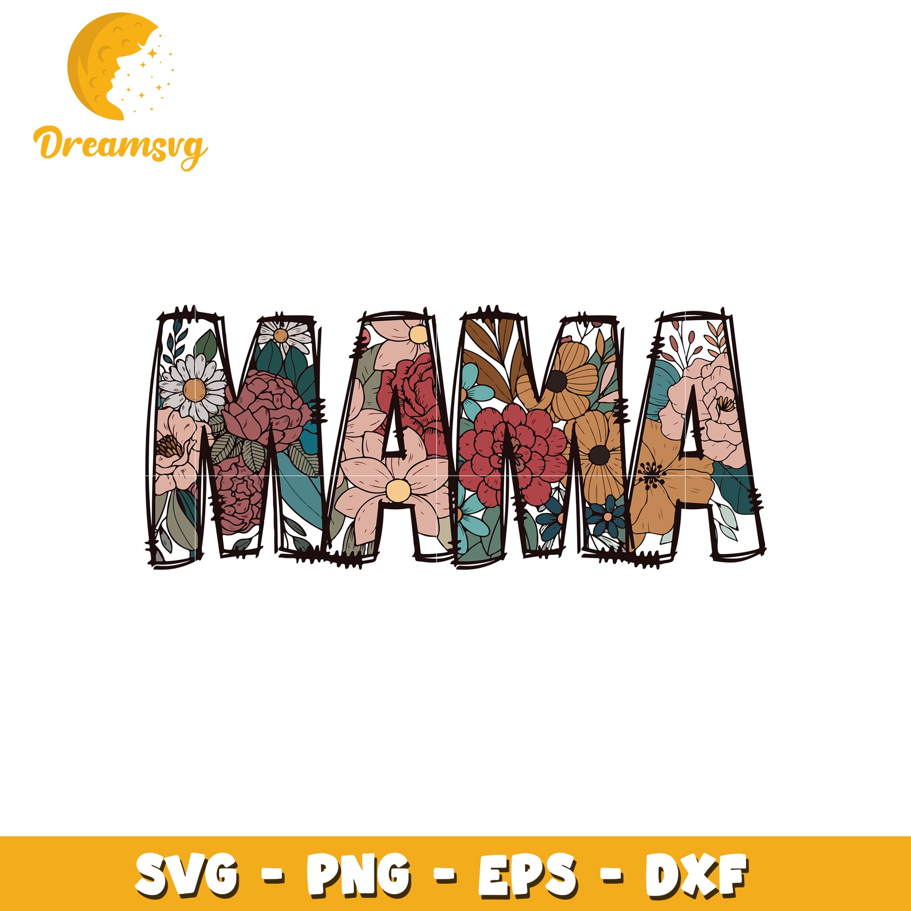 Floral Mama SVG Cut File Design
