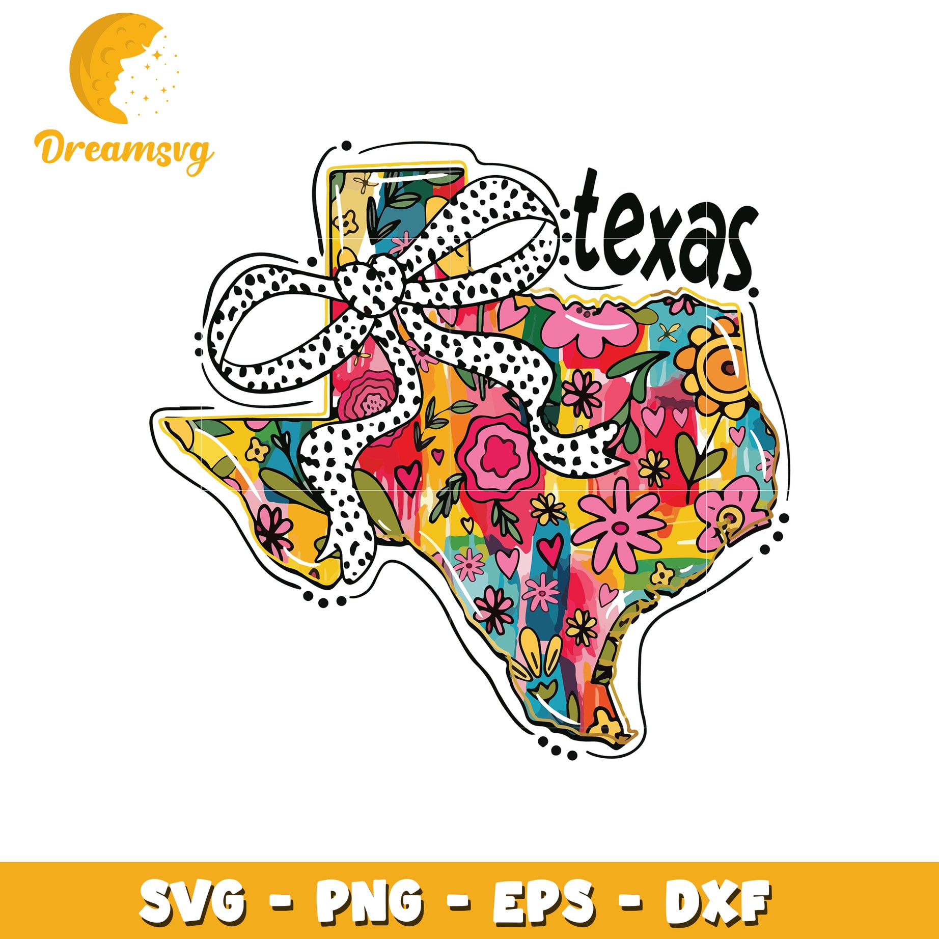 Floral Texas SVG, PNG, EPS, DXF