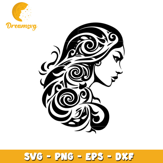Floral Woman SVG Cut File