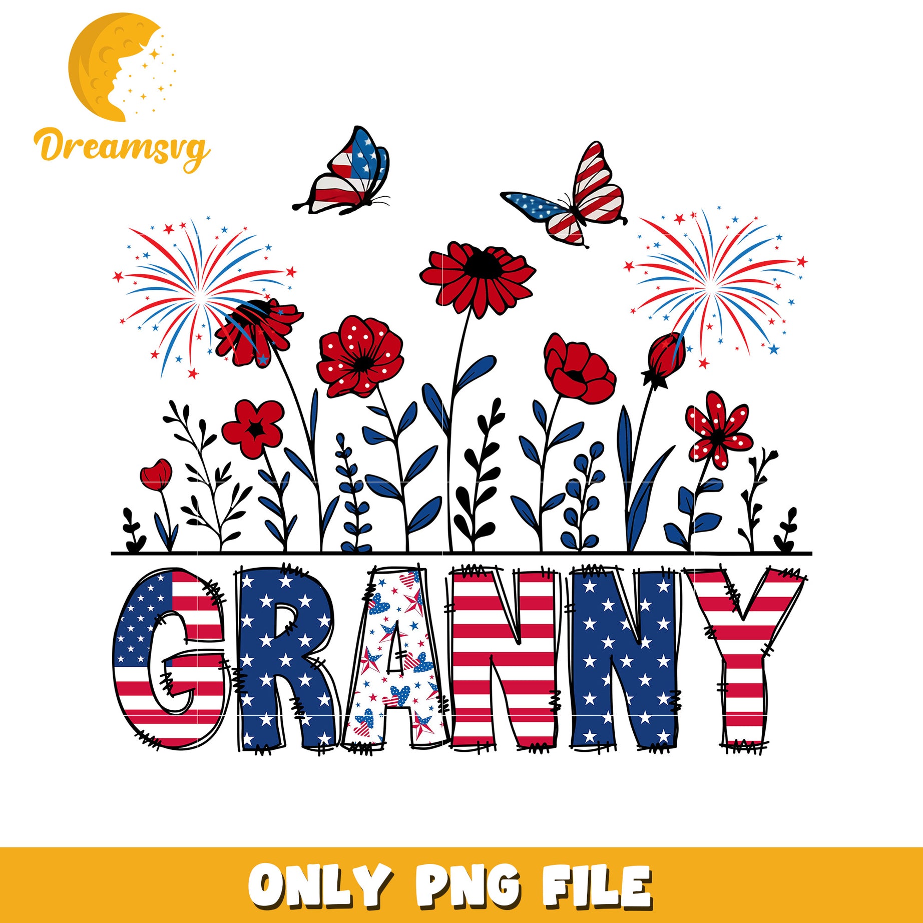 Floral granny png, granny design png, flower pattern png