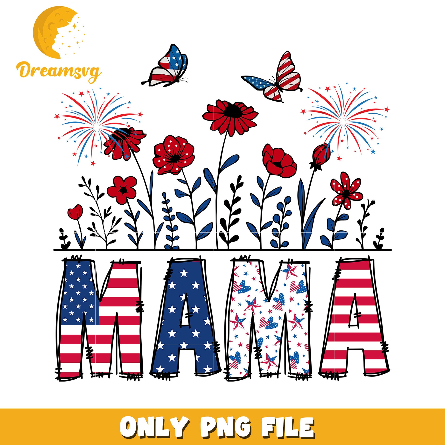 Floral mama png, mama design png, flower pattern png