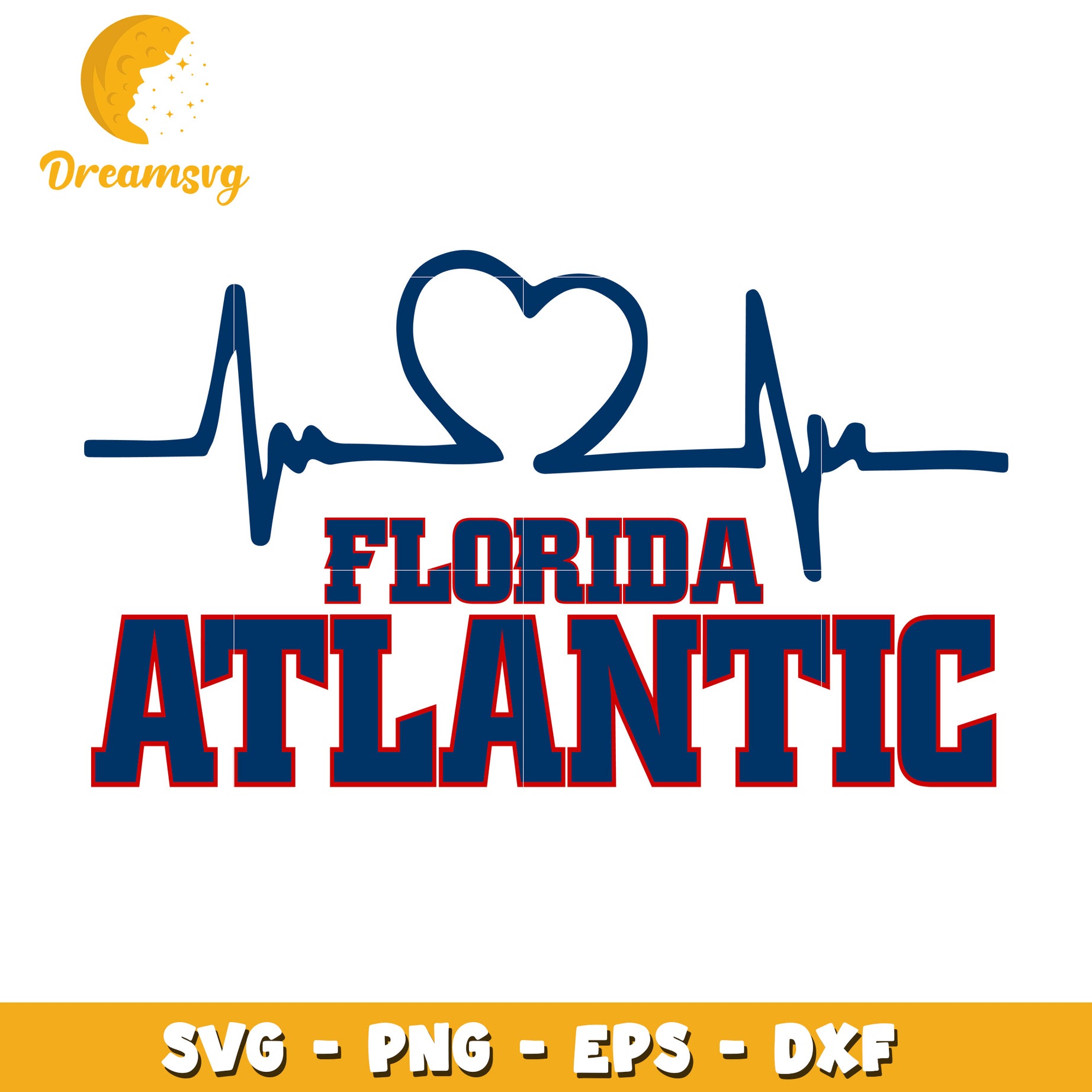 Florida Atlantic SVG Heartbeat Design
