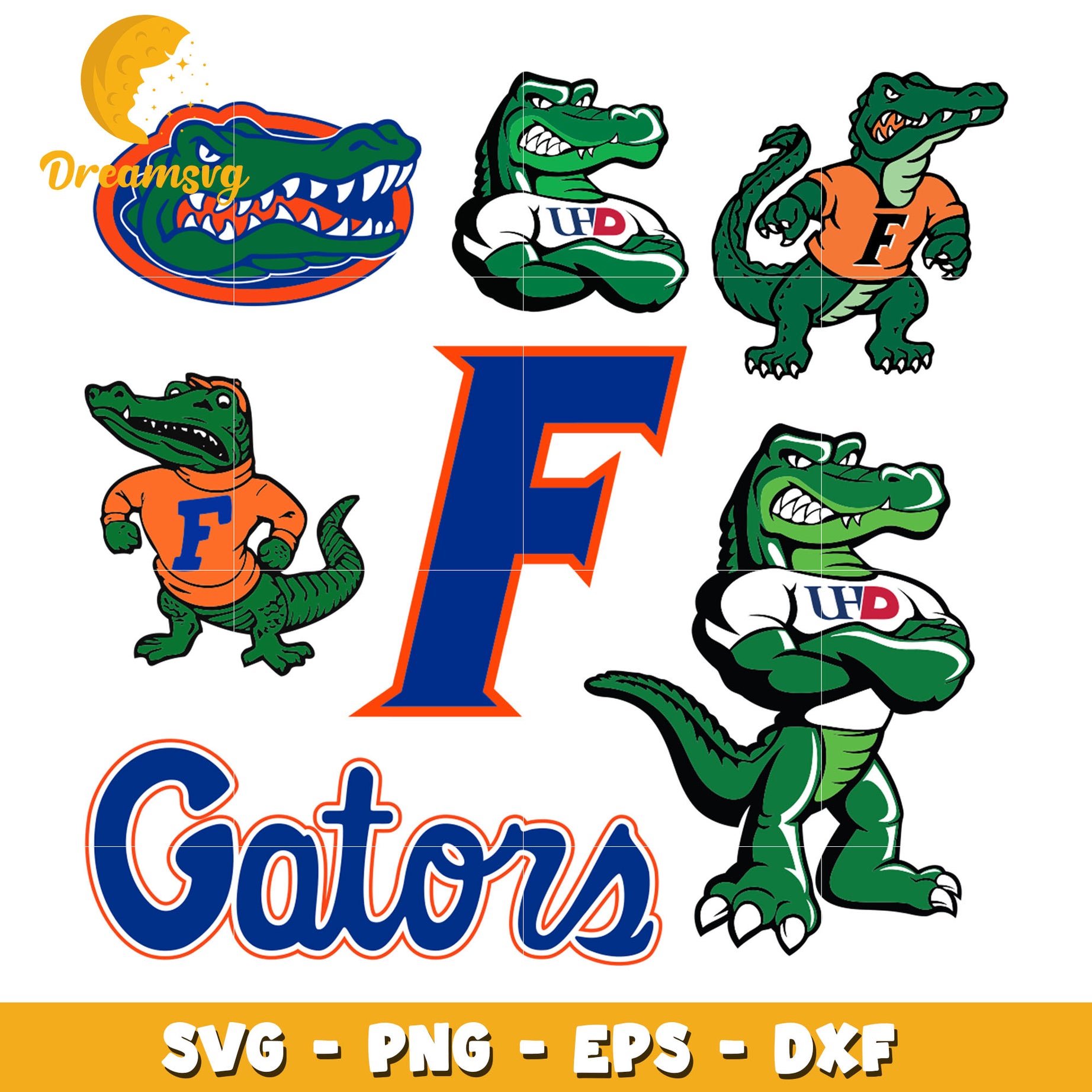 Logo florida gators design bundle svg, florida gators football​ svg