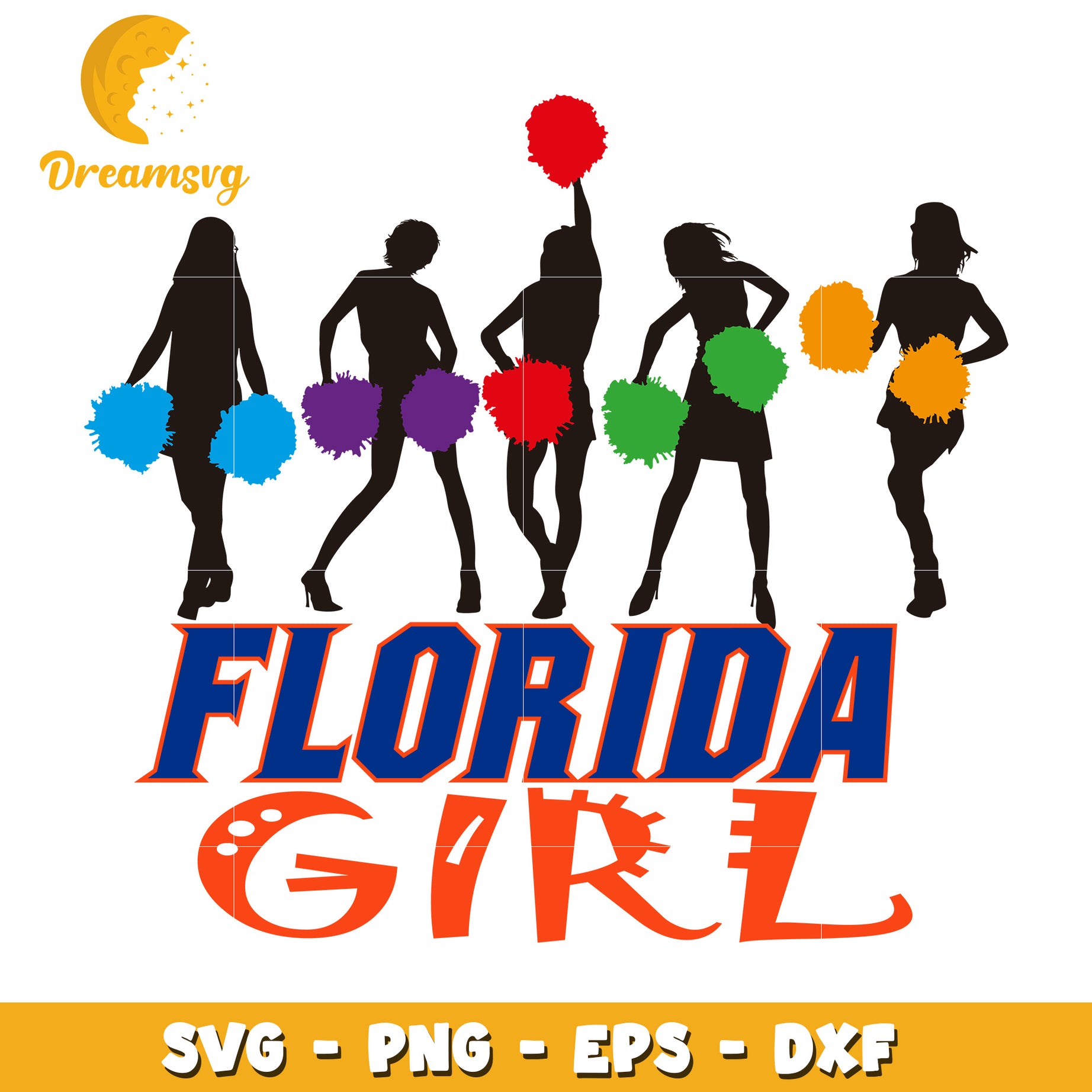 Florida Girl Cheerleader SVG PNG EPS DXF