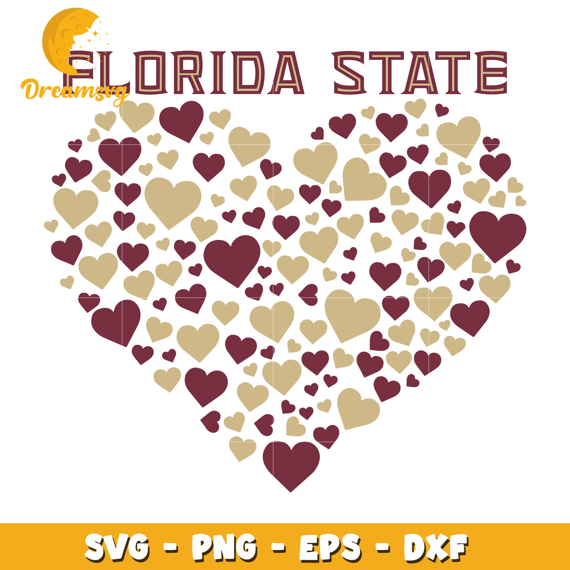 Florida State Heart Design SVG Love for Florida Art Download