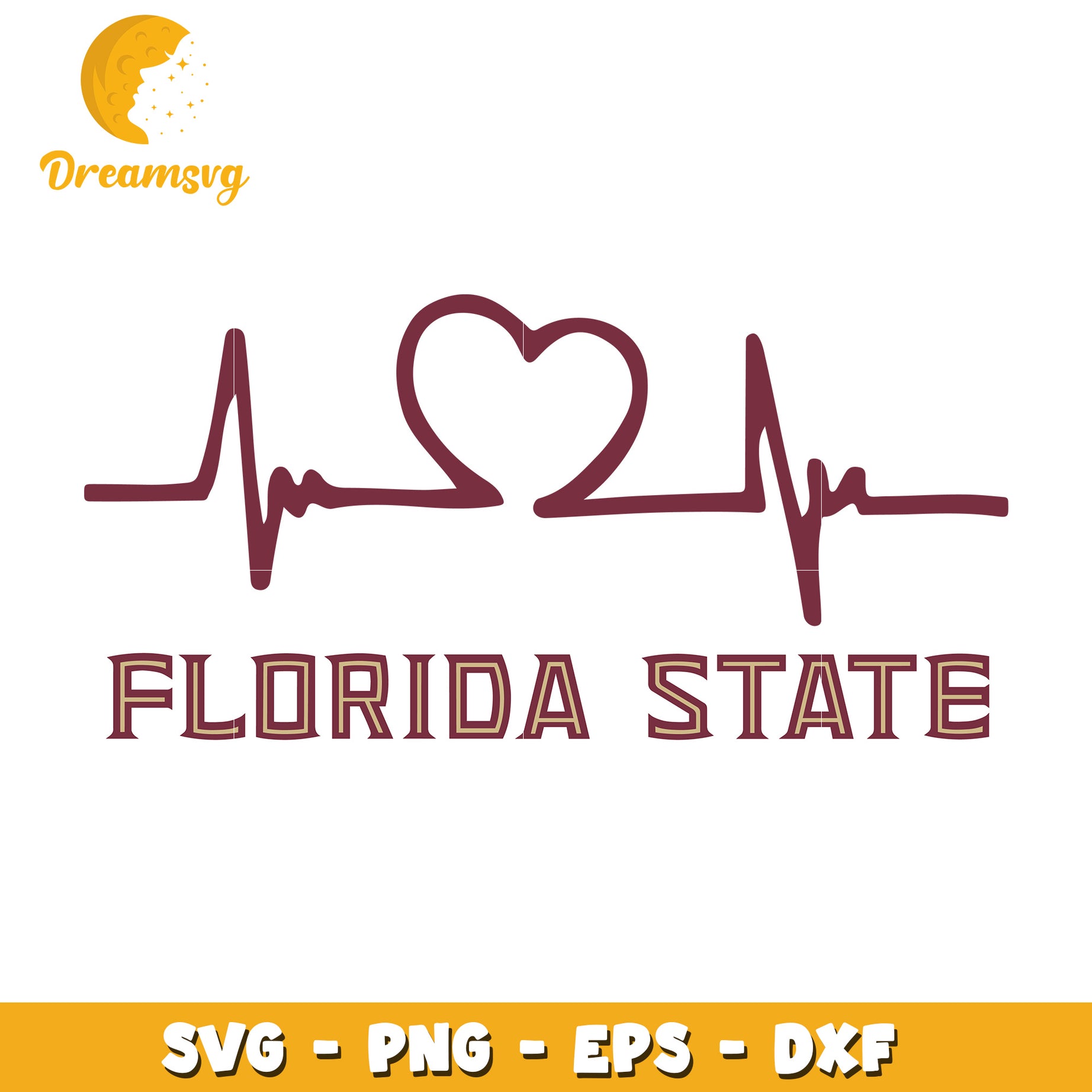Florida State Heartbeat SVG Cut File