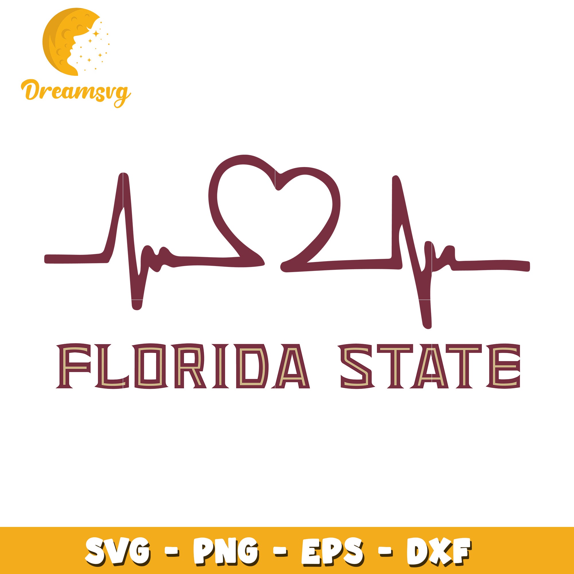 Florida State Heartbeat SVG Cut File