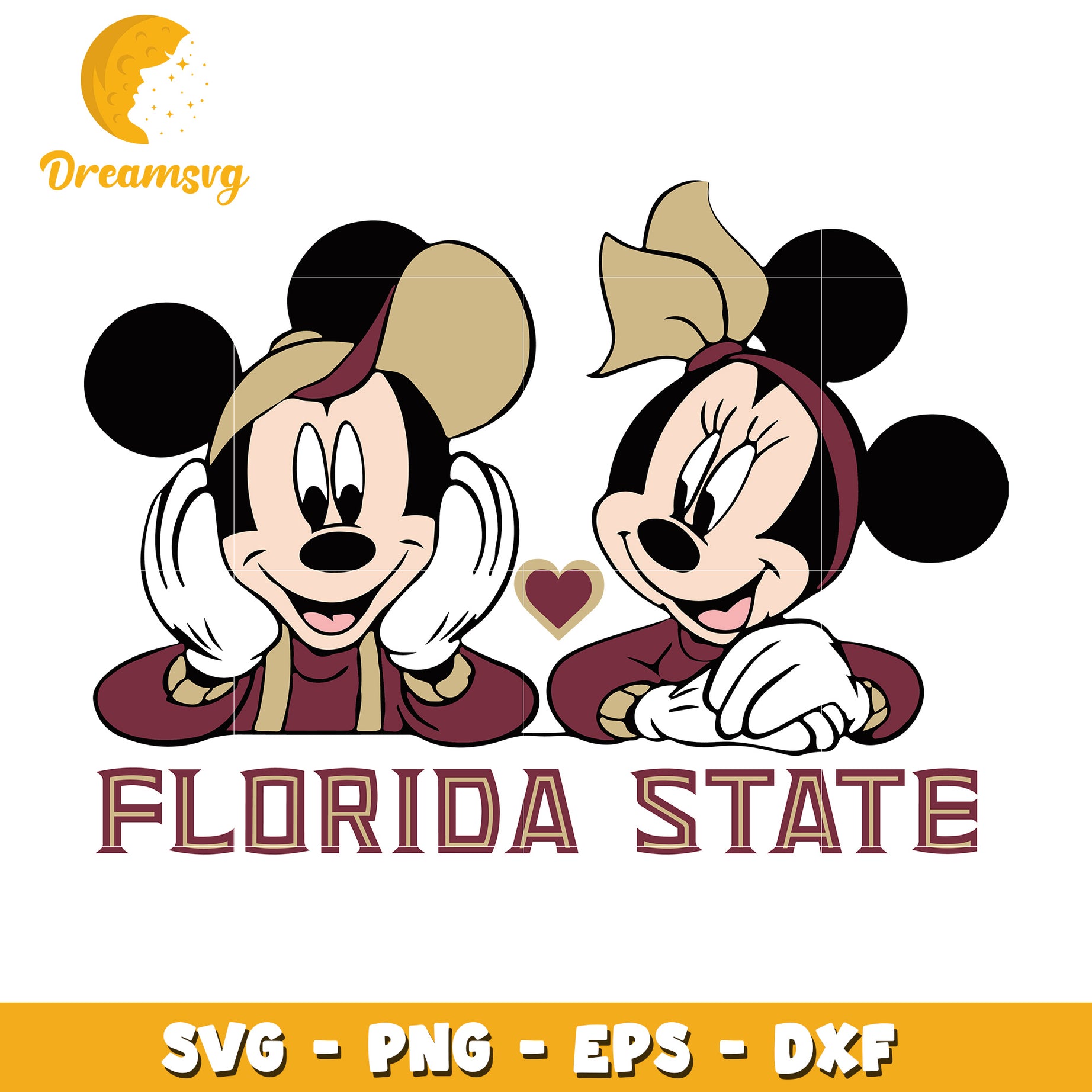 Florida State Mickey Minnie SVG PNG EPS DXF