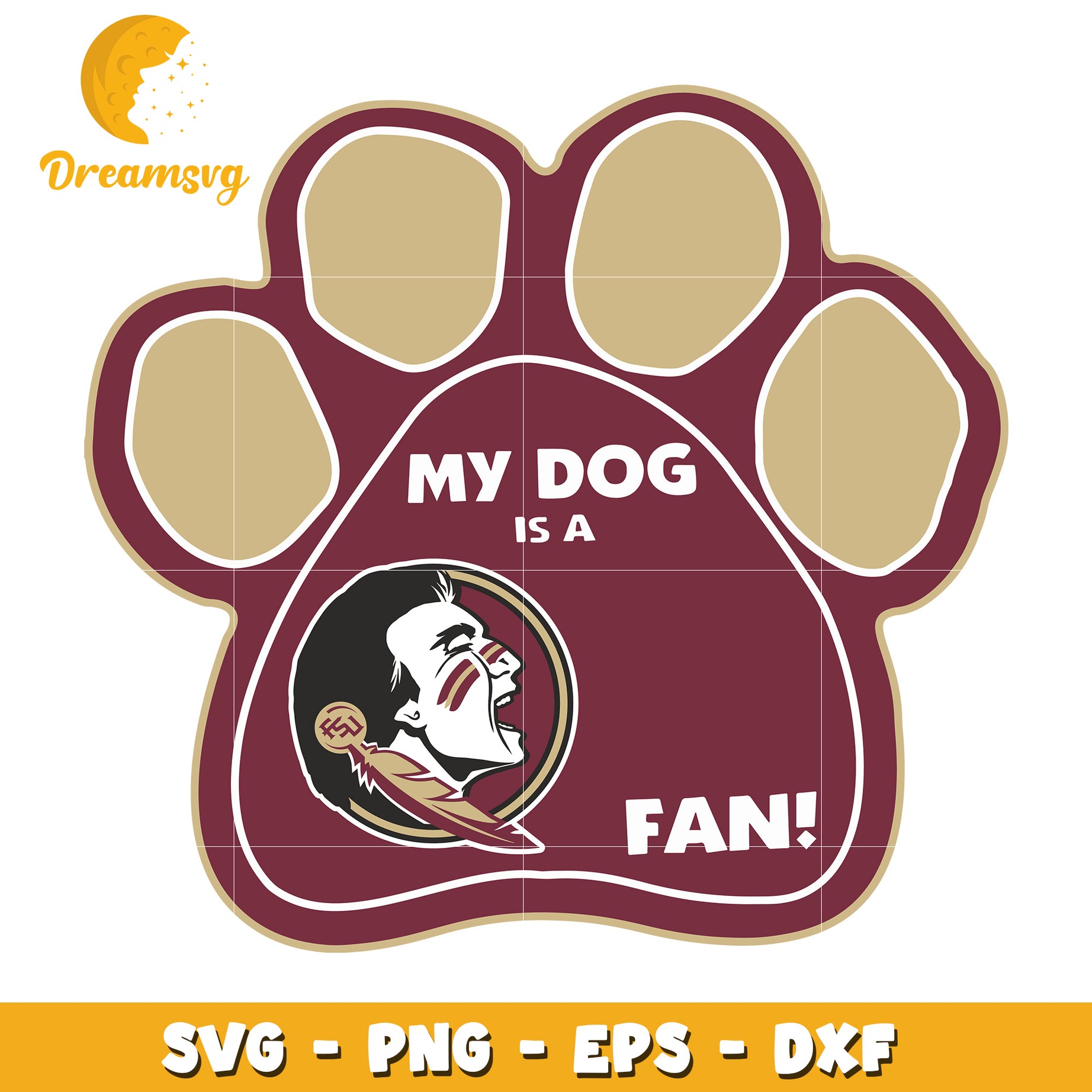Florida State Paw Print Dog SVG