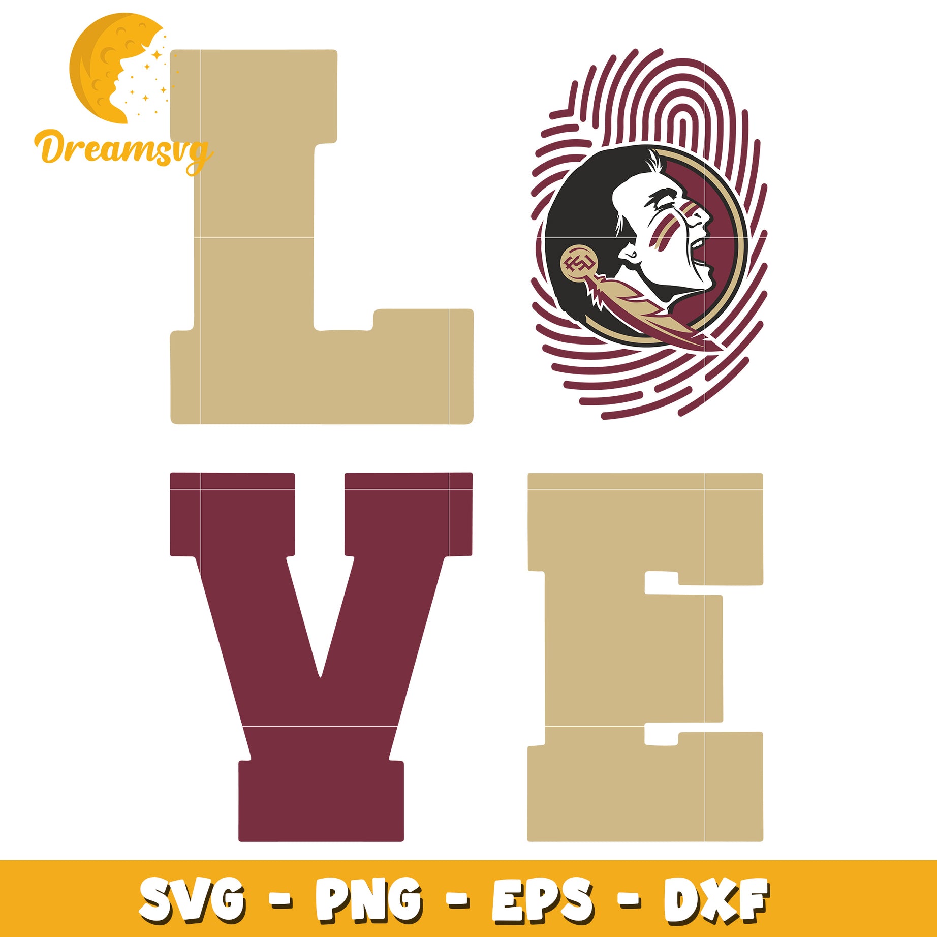 Florida State Seminoles Love SVG Cut File