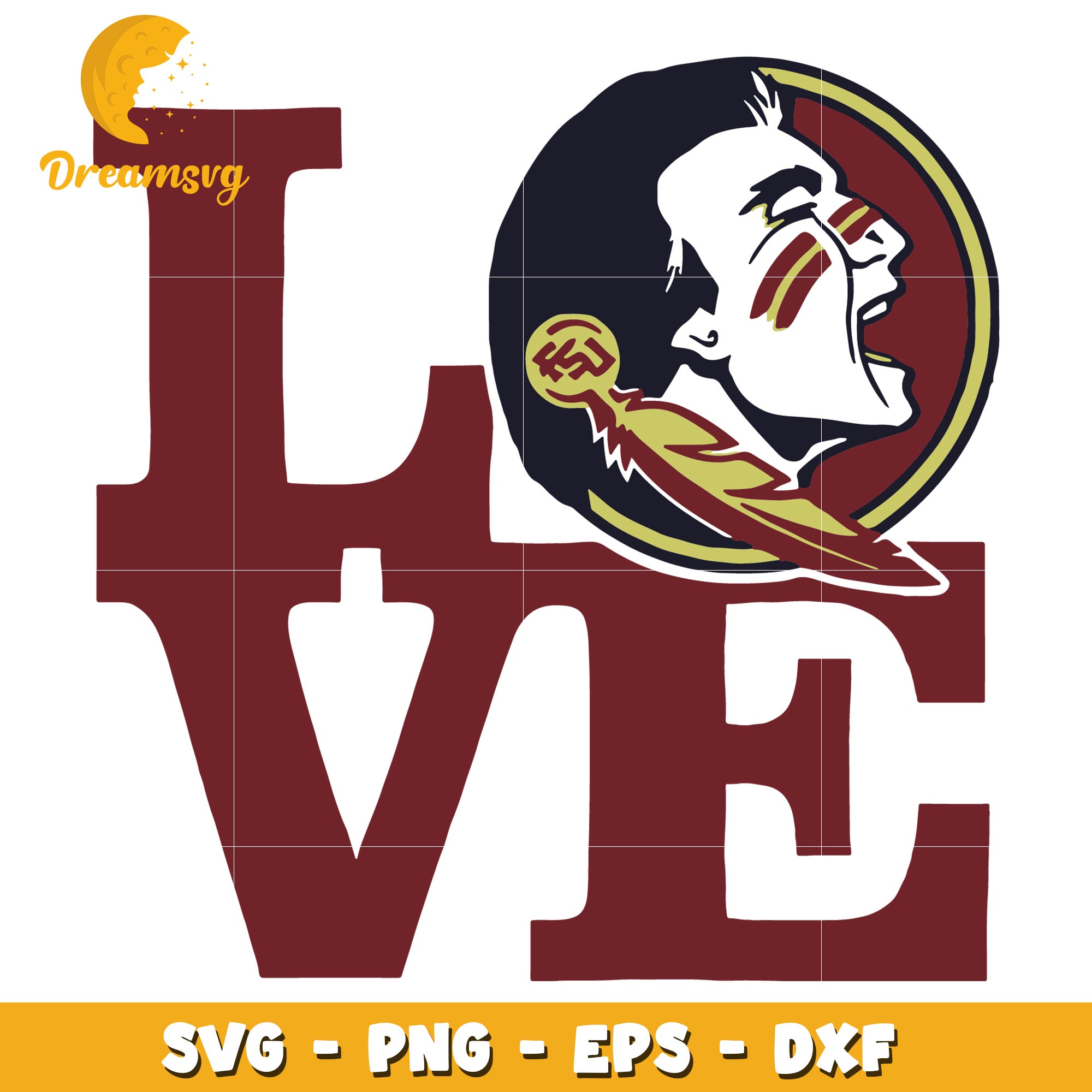 Florida State Seminoles Love SVG PNG EPS DXF