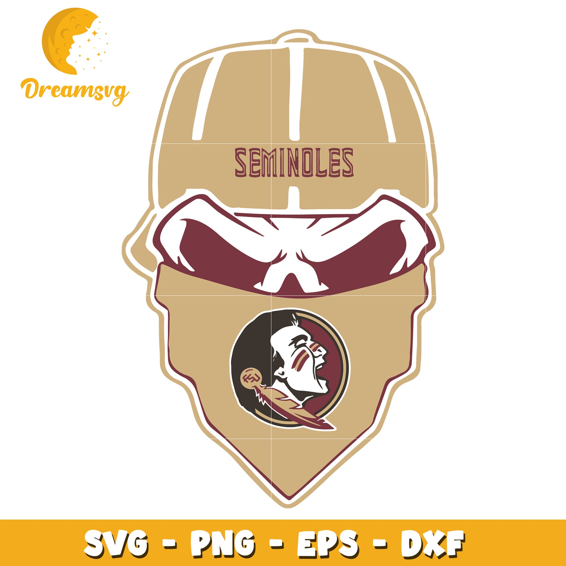 Florida State Seminoles Skull SVG Cut File