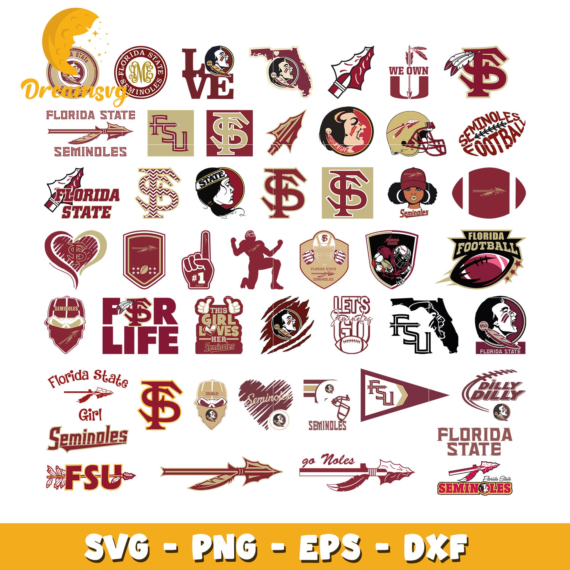 Logo florida state seminoles design bundle svg, florida state seminoles svg