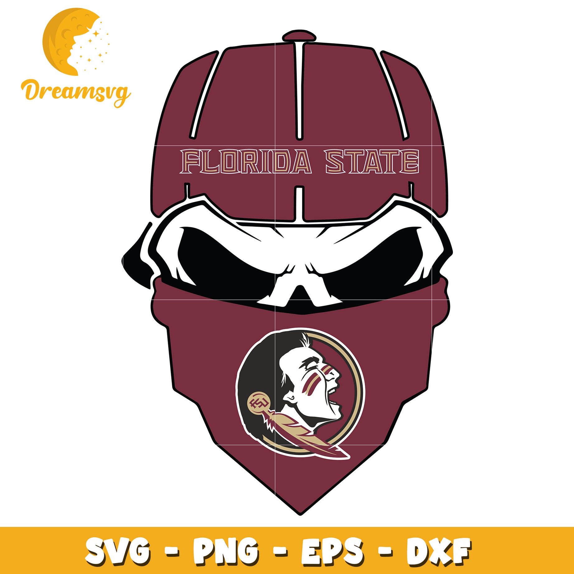 Florida State Skull SVG PNG EPS DXF