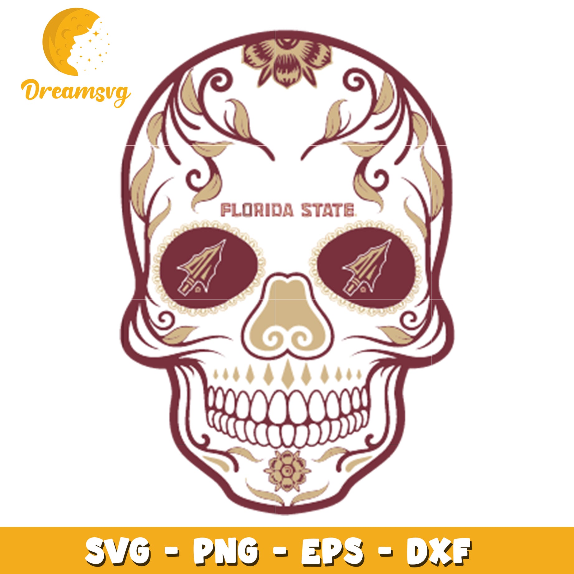 Florida State Sugar Skull SVG Cut File