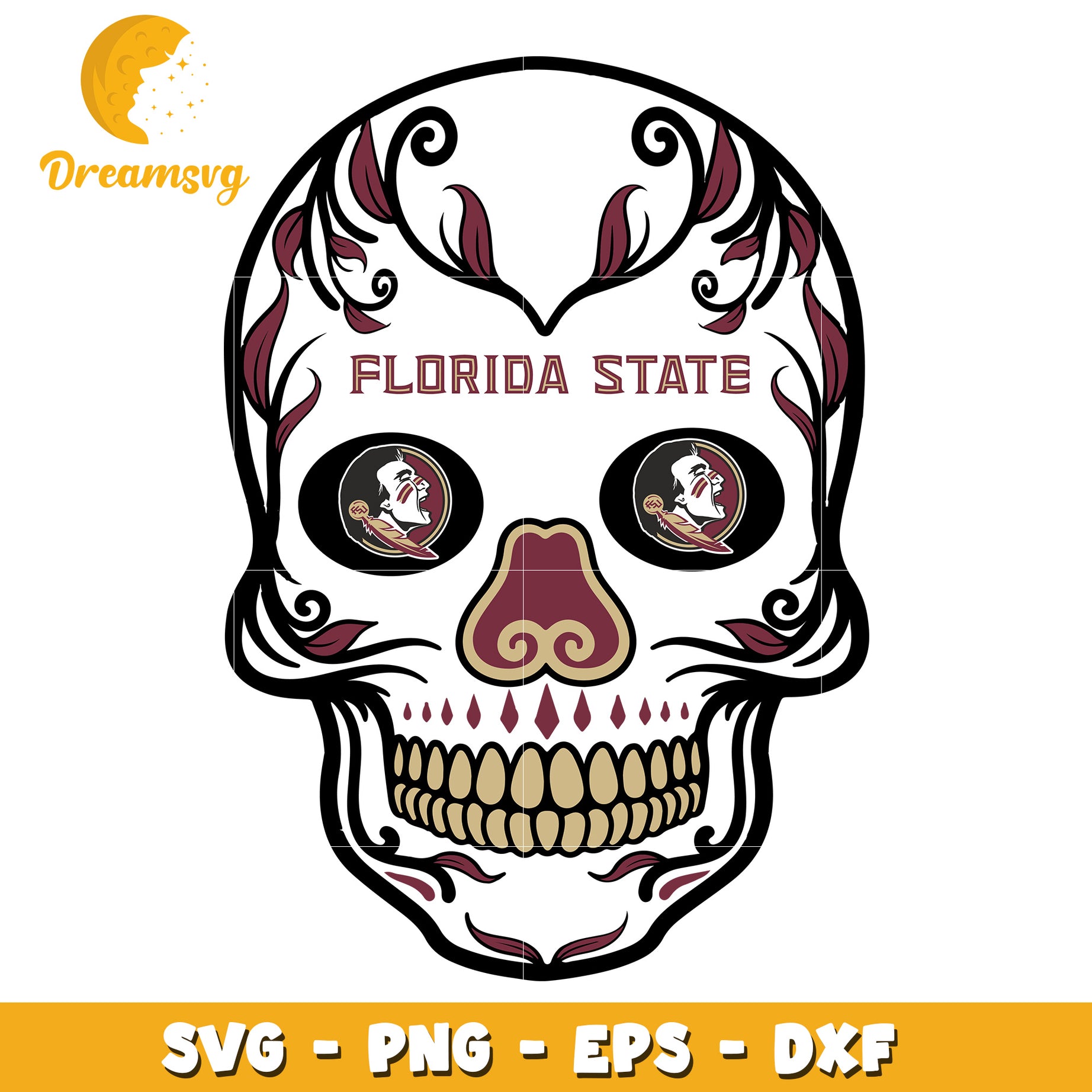 Florida State Sugar Skull SVG PNG EPS DXF