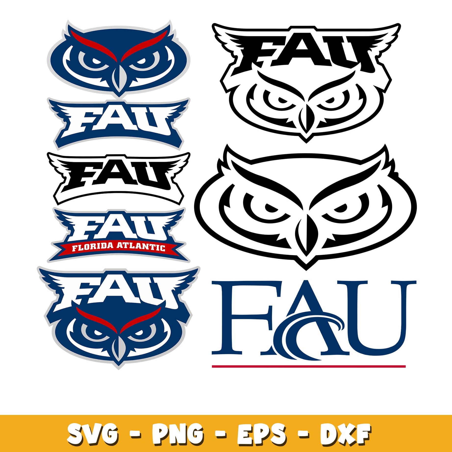 Florida Atlantic Owls Bundle svg, Florida Atlantic Owls logo svg, ncaa svg  