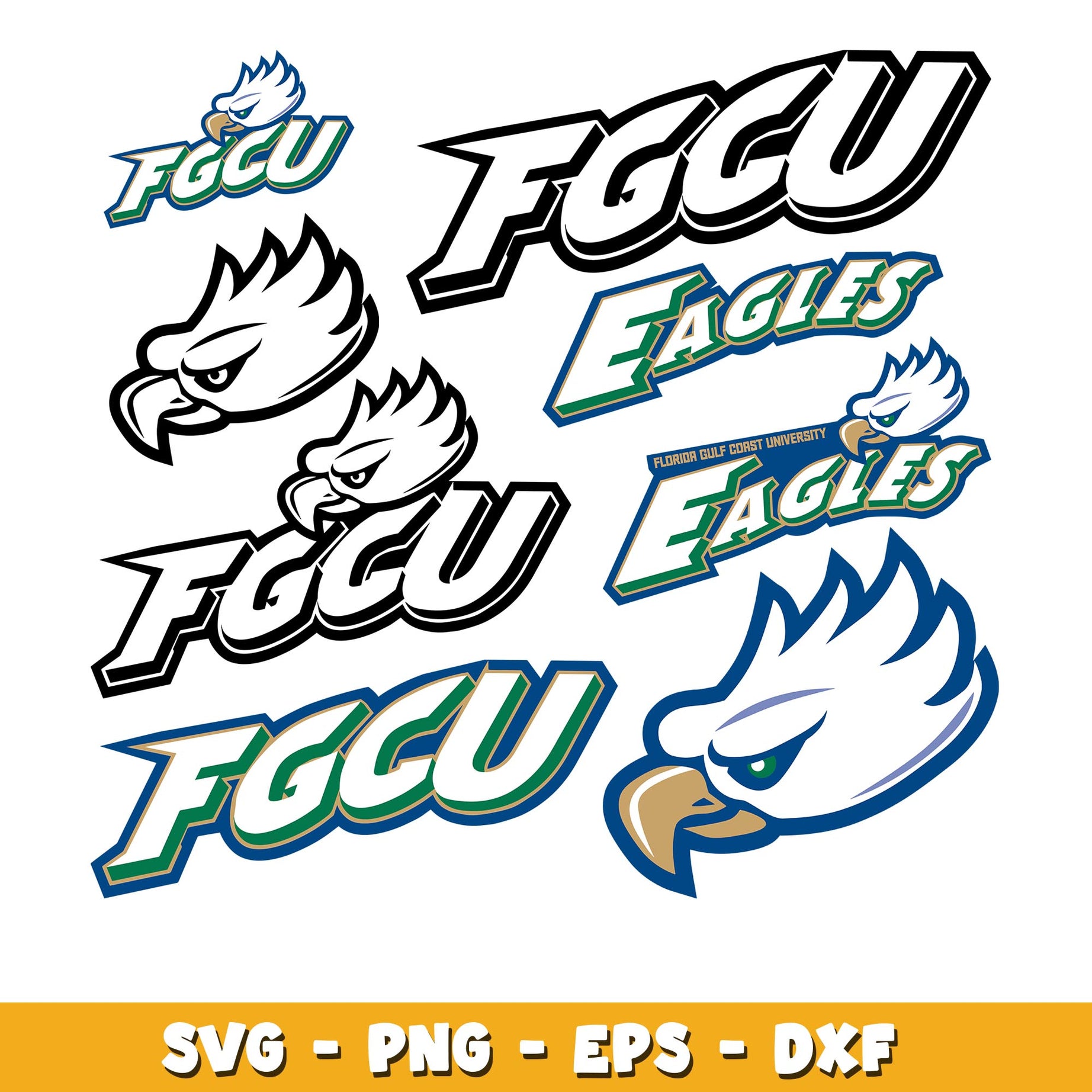 Florida Gulf Coast Bundle svg, Florida Gulf Coast logo svg, ncaa svg  