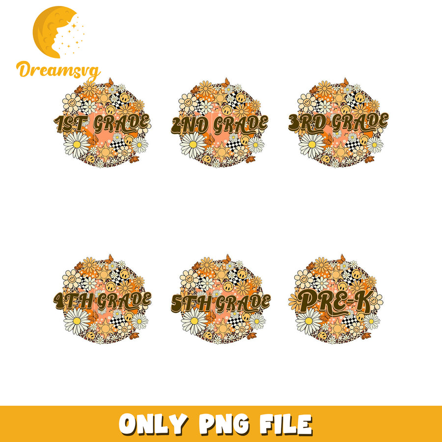 Flower Themed Grade Level Bundle PNG File for Teachers