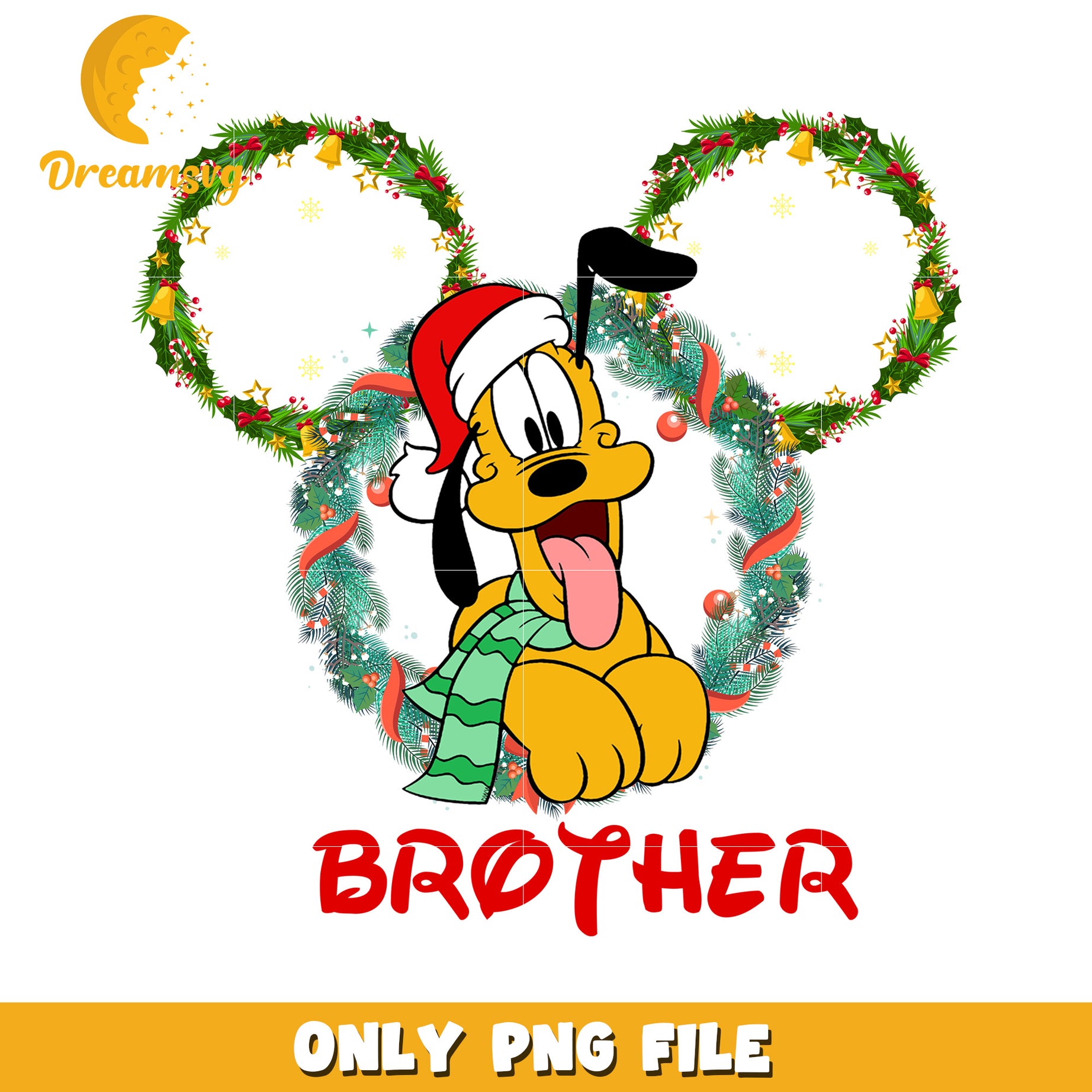 Flower christmas brother png, disney celebration png, christmas dream png