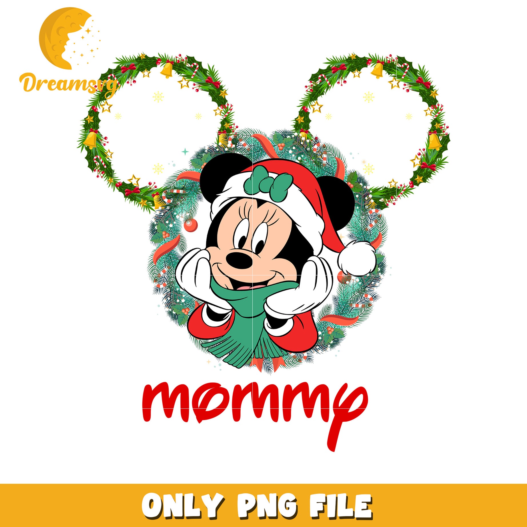Flower christmas mommy png, disney celebration png, christmas dream png