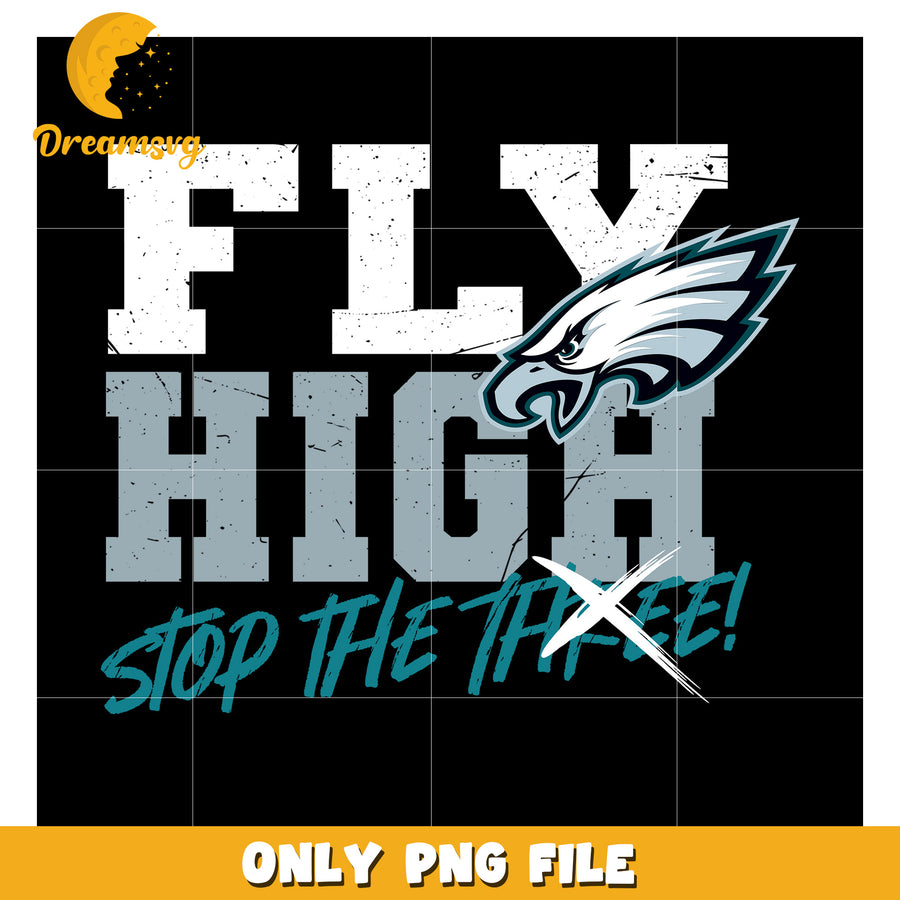Fly High Eagles Football Team PNG Graphic Design